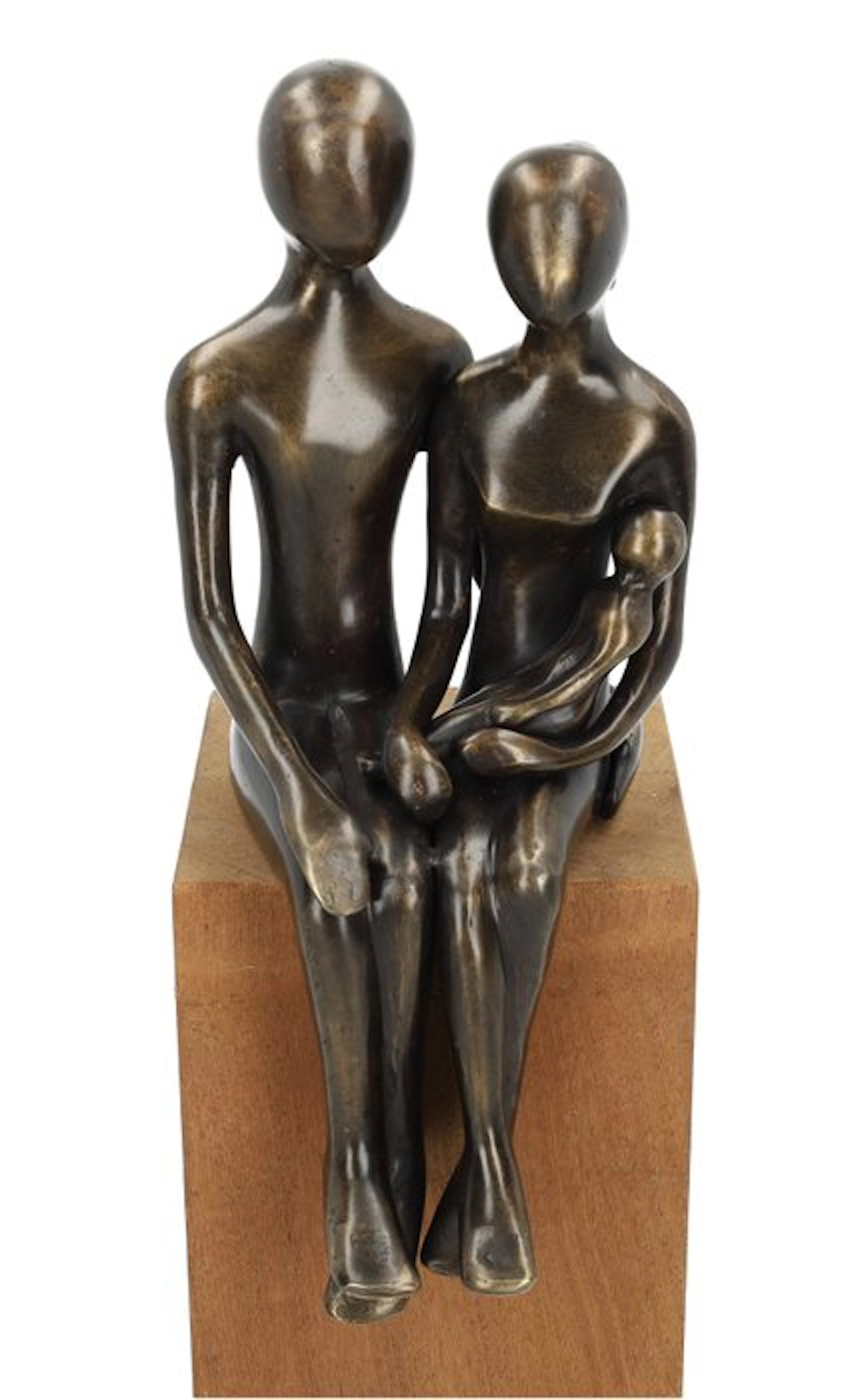 Figurine - A couple with a baby - Bronze