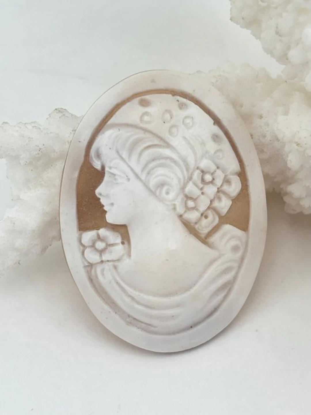 No reserve price CASSIS MADAGASCARIENSIS - Cameo - Hand-carved cameo
