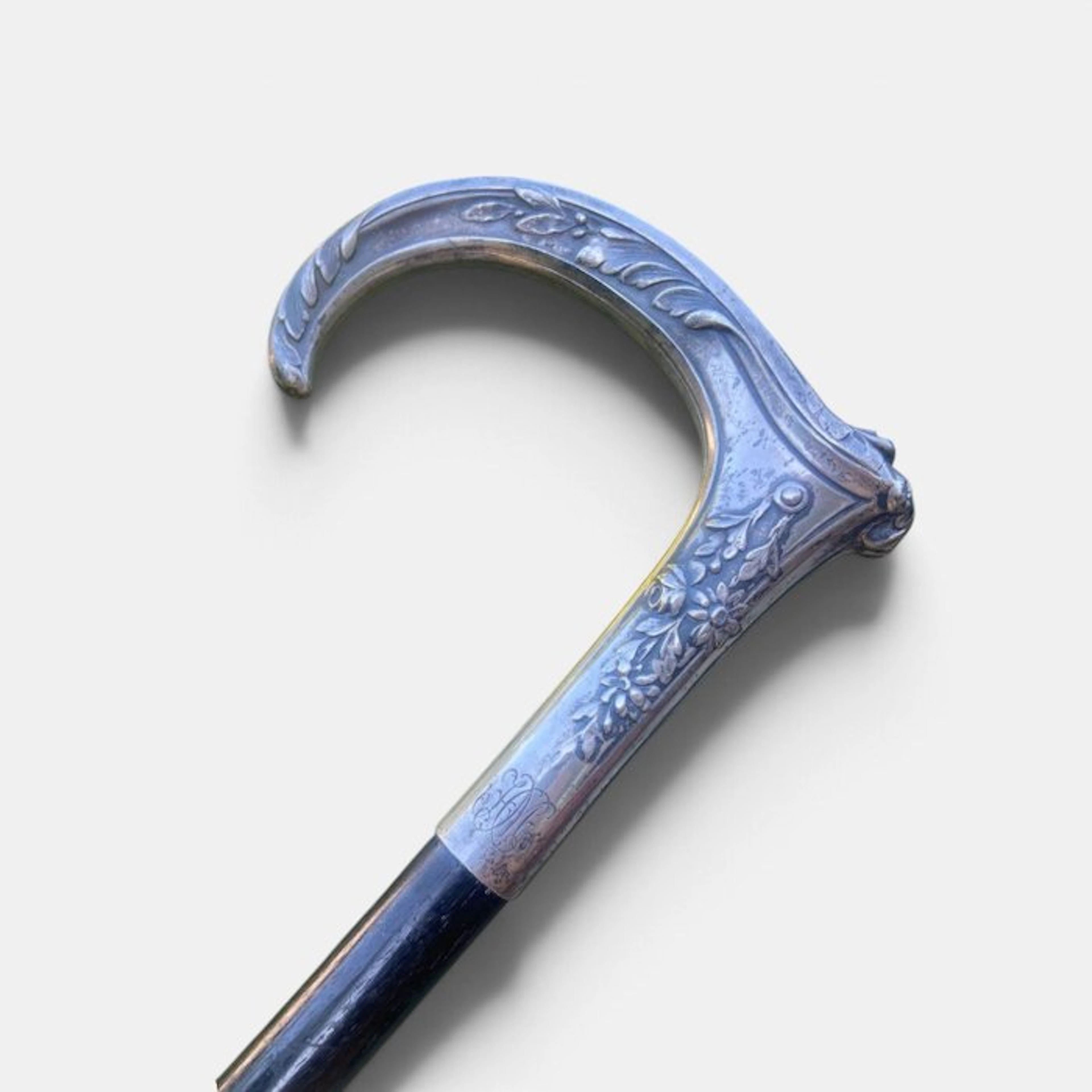 Delheid Frères Walking stick - .800 silver, Ebony - Antique walking stick