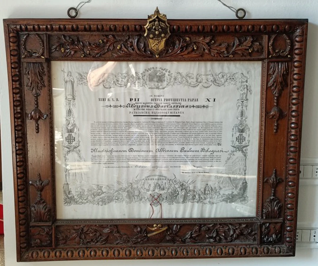 Religious objects - Pope Pius XI with an official diploma...