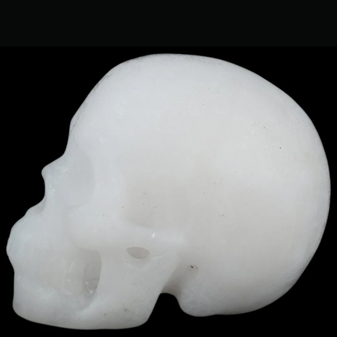 952 g White Calcite Skull – The Canterville Ghost