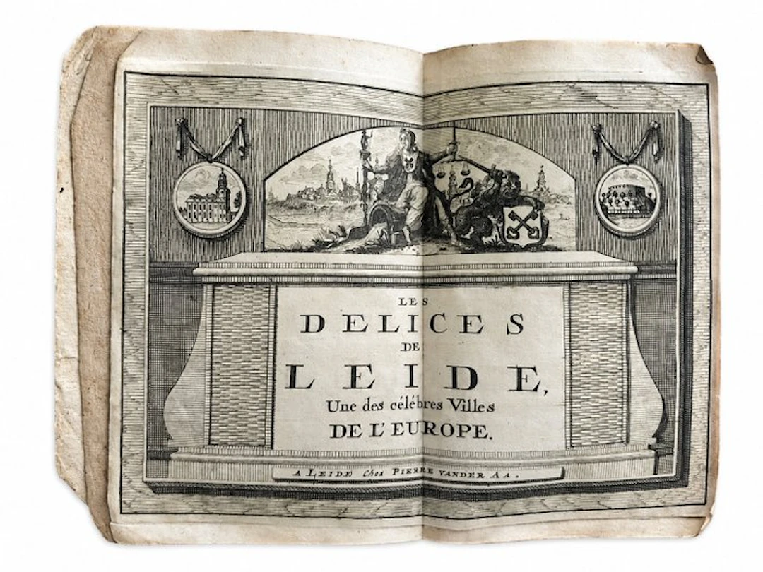 van der Aa - Zeldzaam geillustreerd boek over Leiden: Les...