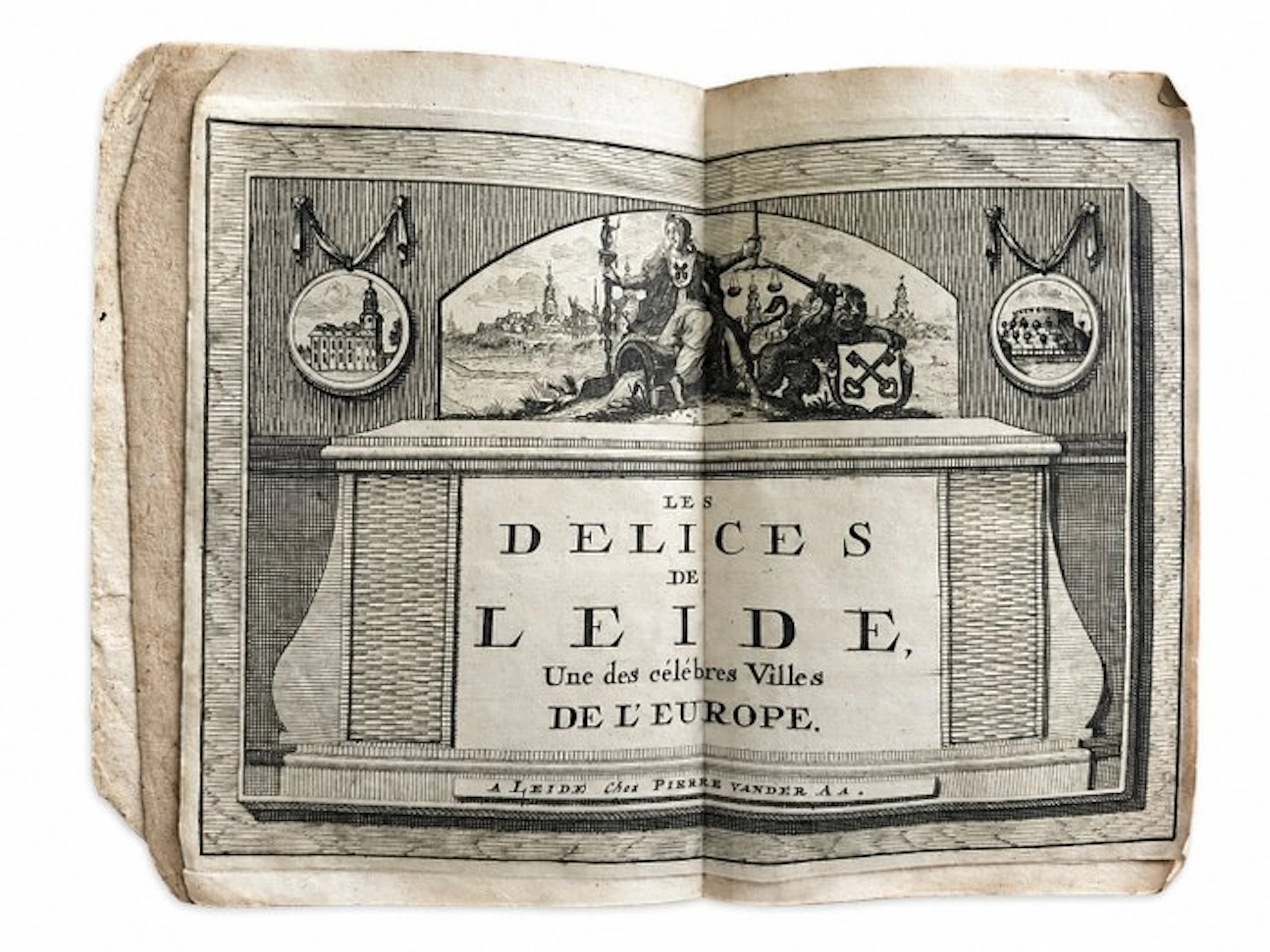 van der Aa - Zeldzaam geillustreerd boek over Leiden: Les...