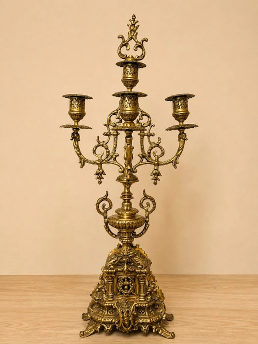 Candleholder - Brass, Bronze - French four-armed candlestick.