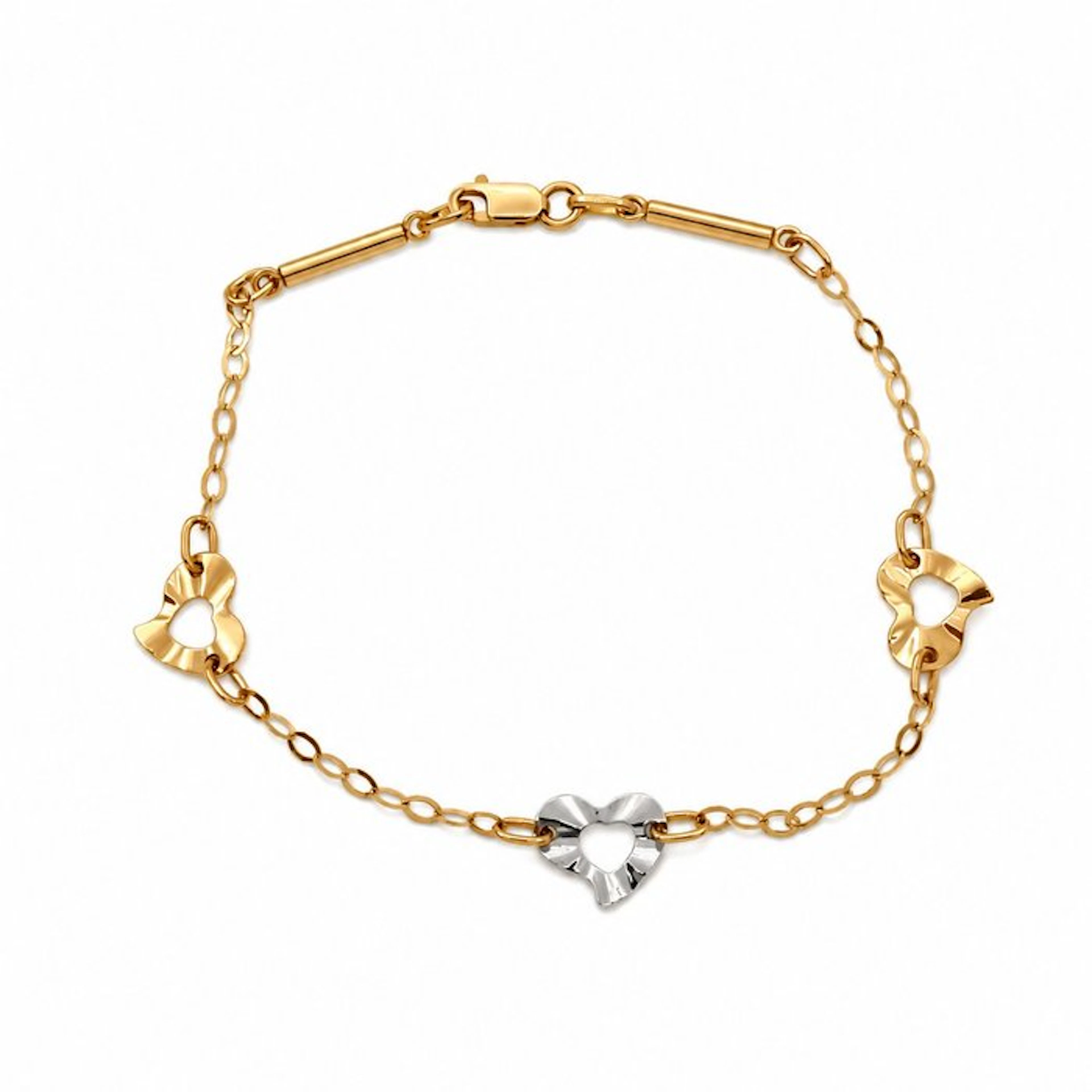 Bracelet - 18 kt. Yellow gold, White gold - Made in Italy - HandMade