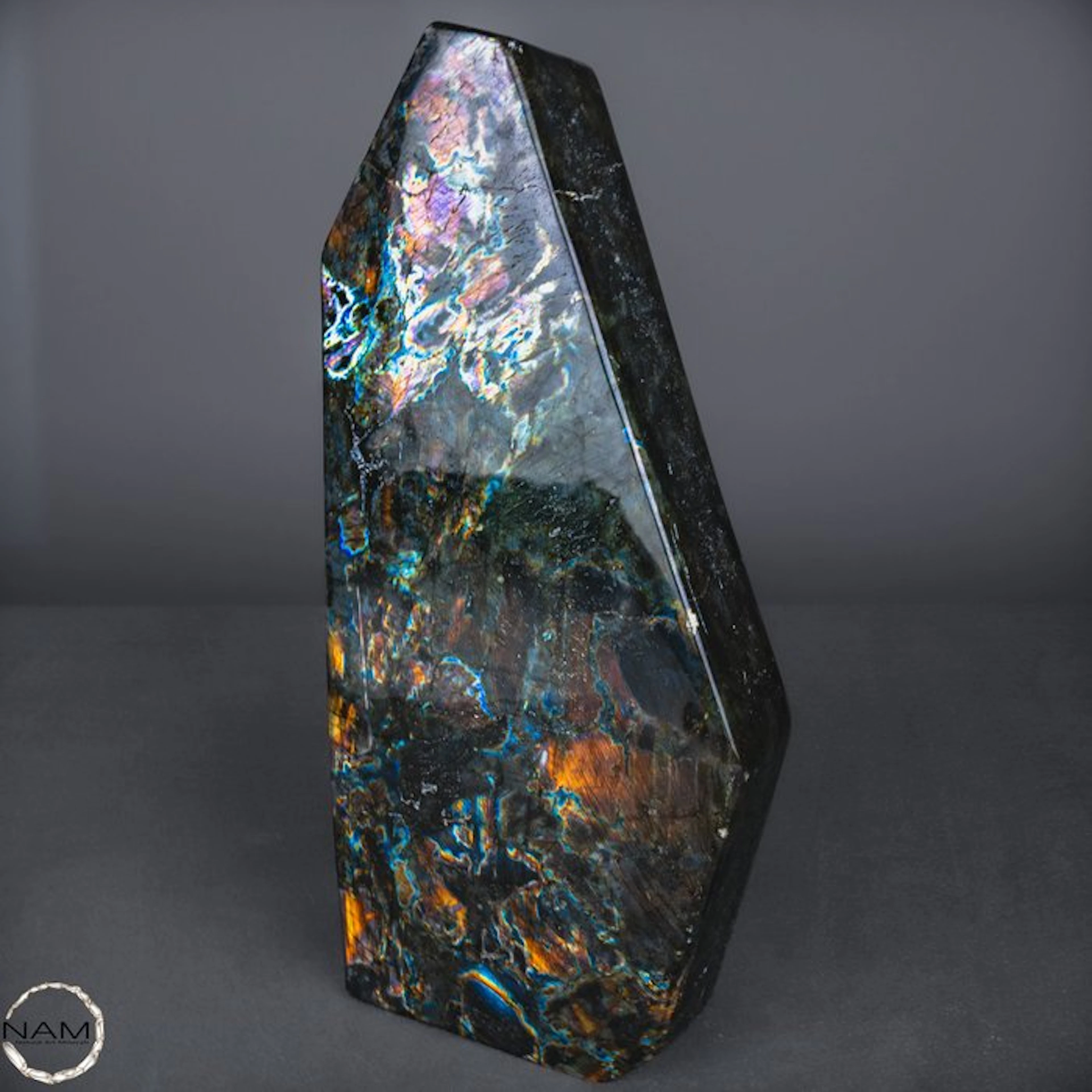 Spectacular natural labradorite freeform with intense color play- 5653.51 g