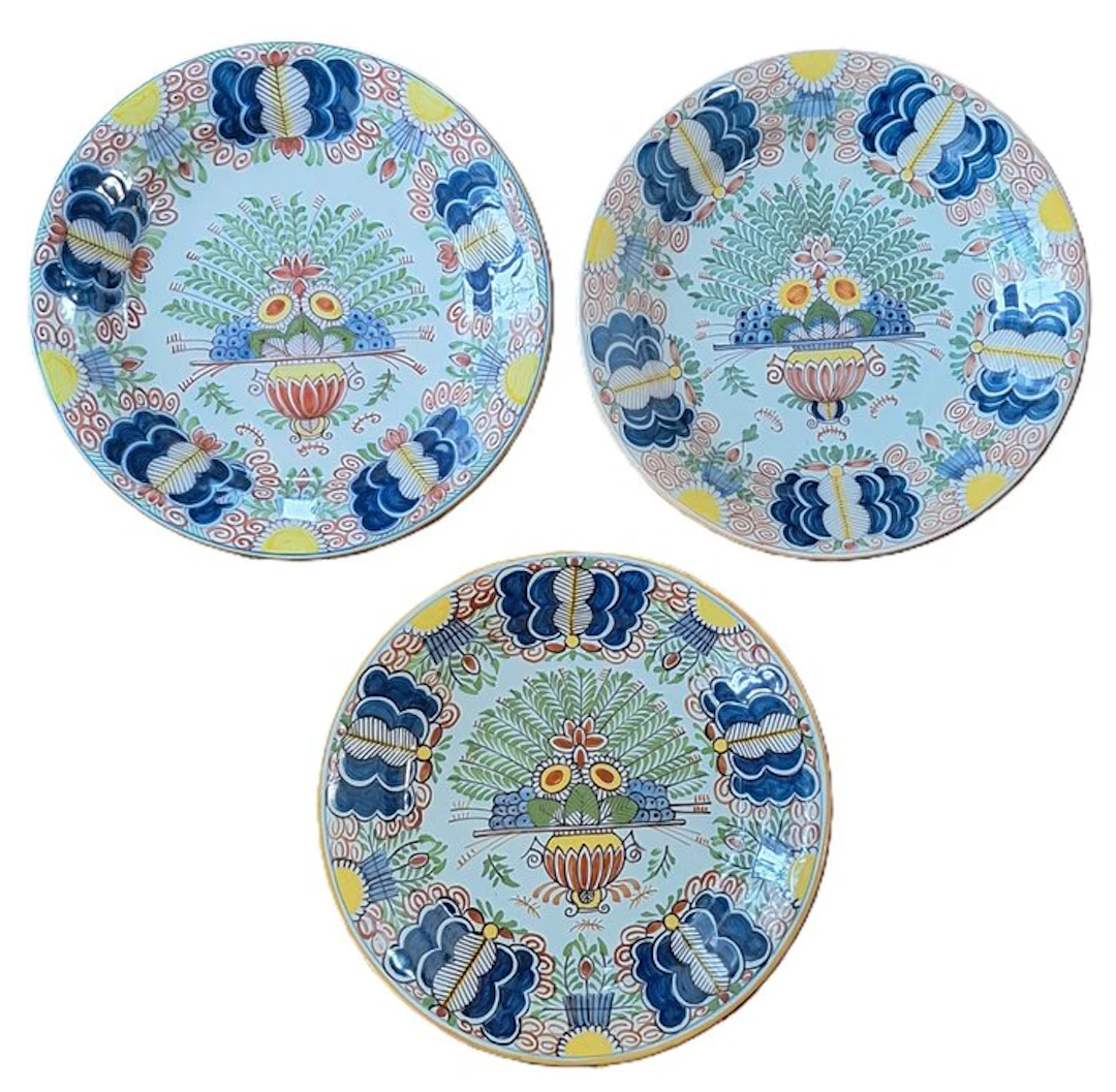 Koninklijke Tichelaar Makkum - Wall plate (3) - Pauwenborden - Earthenware