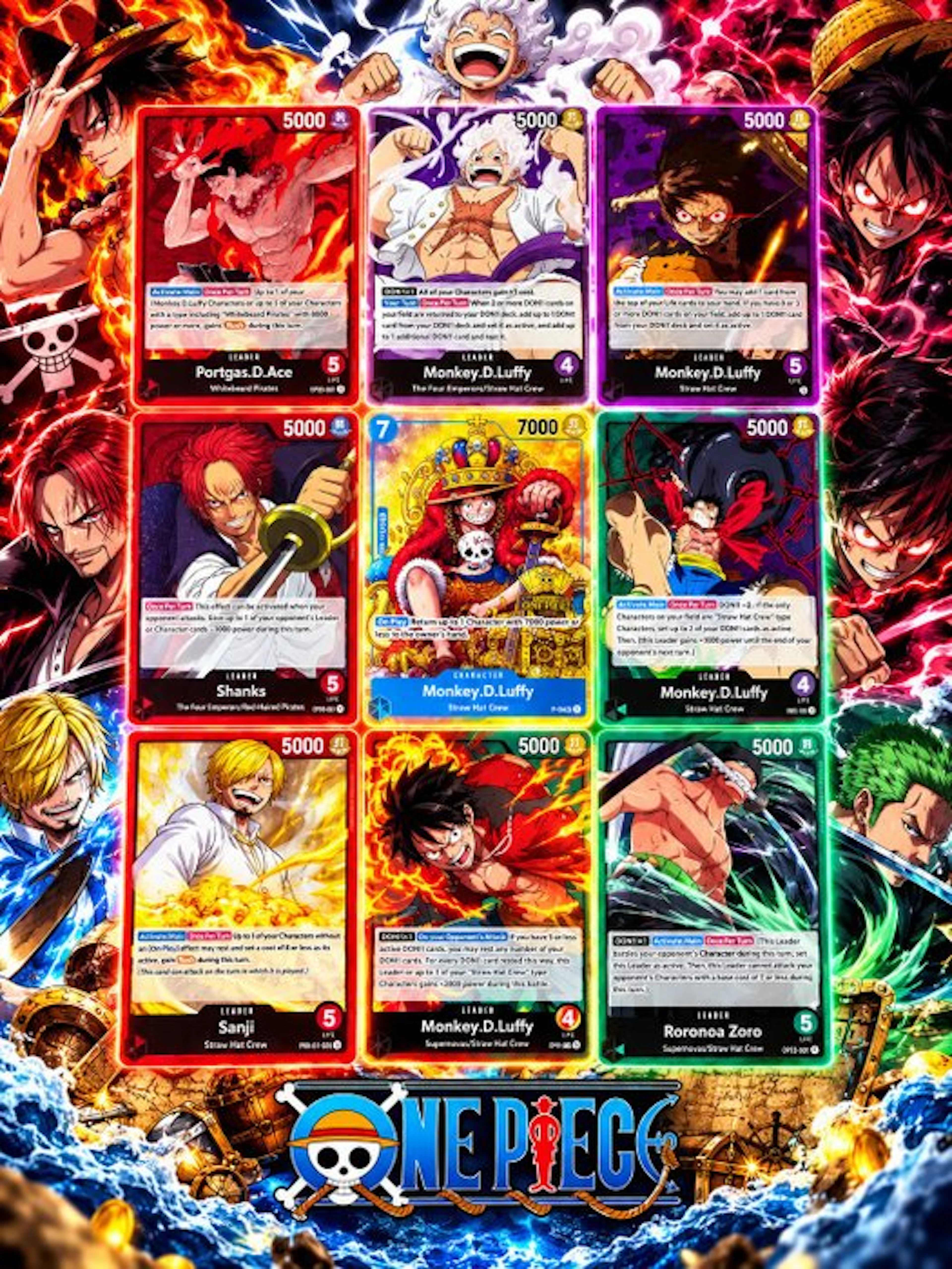 Bandai - 9 Card - One Piece - Monkey D