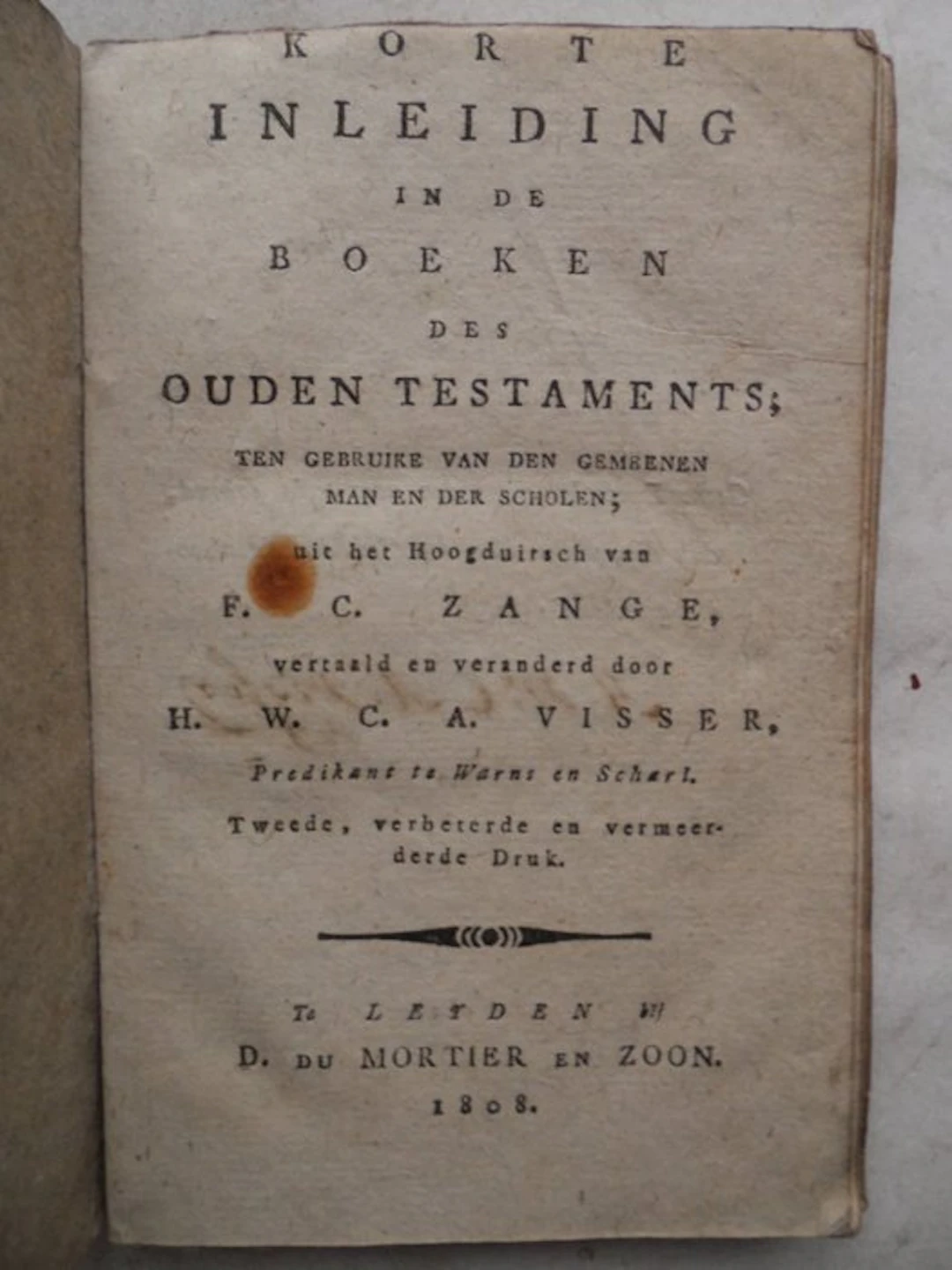 Friedrich Christian Zange / Hans Willem Cornelis Anne...