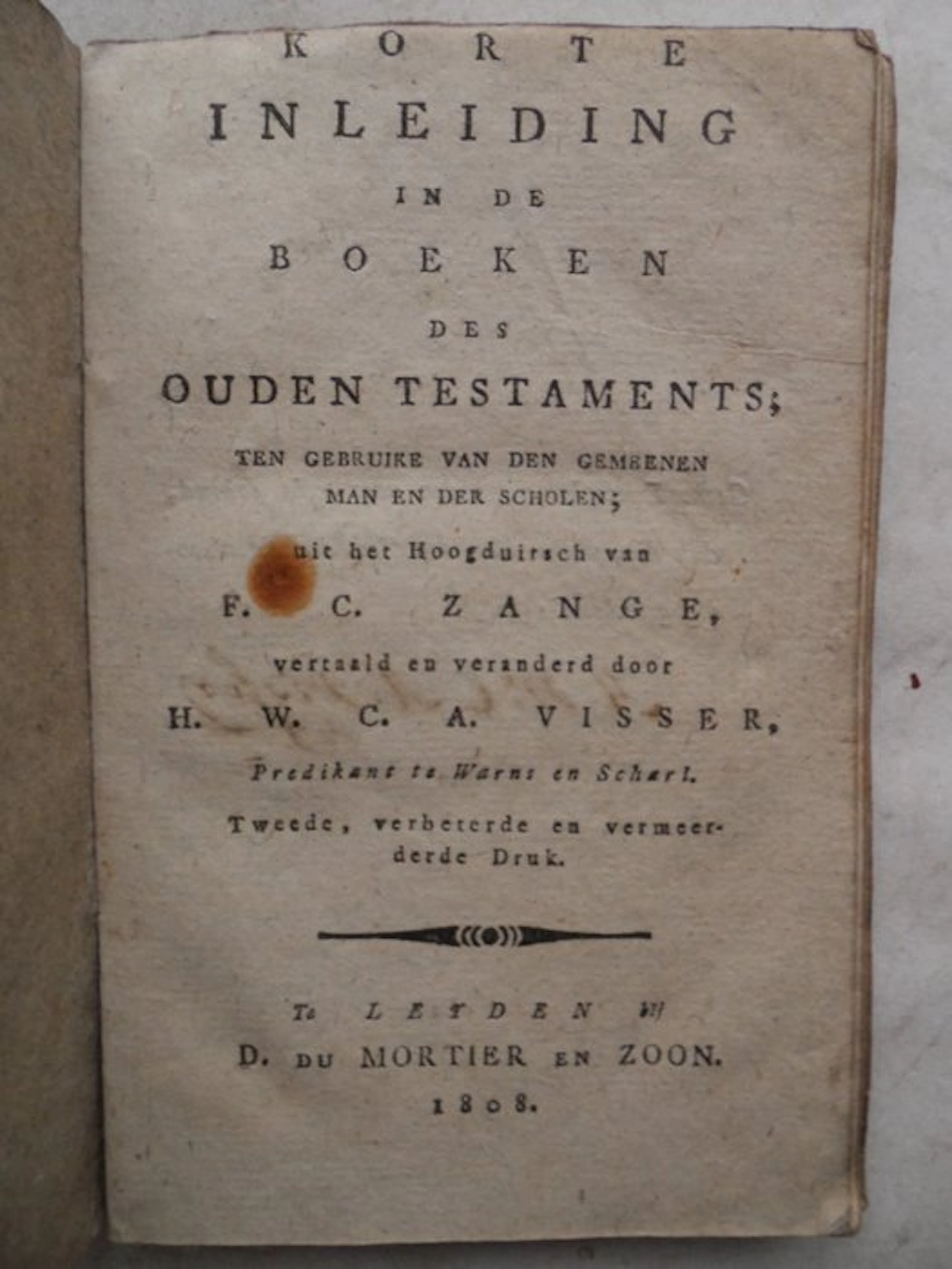Friedrich Christian Zange / Hans Willem Cornelis Anne...
