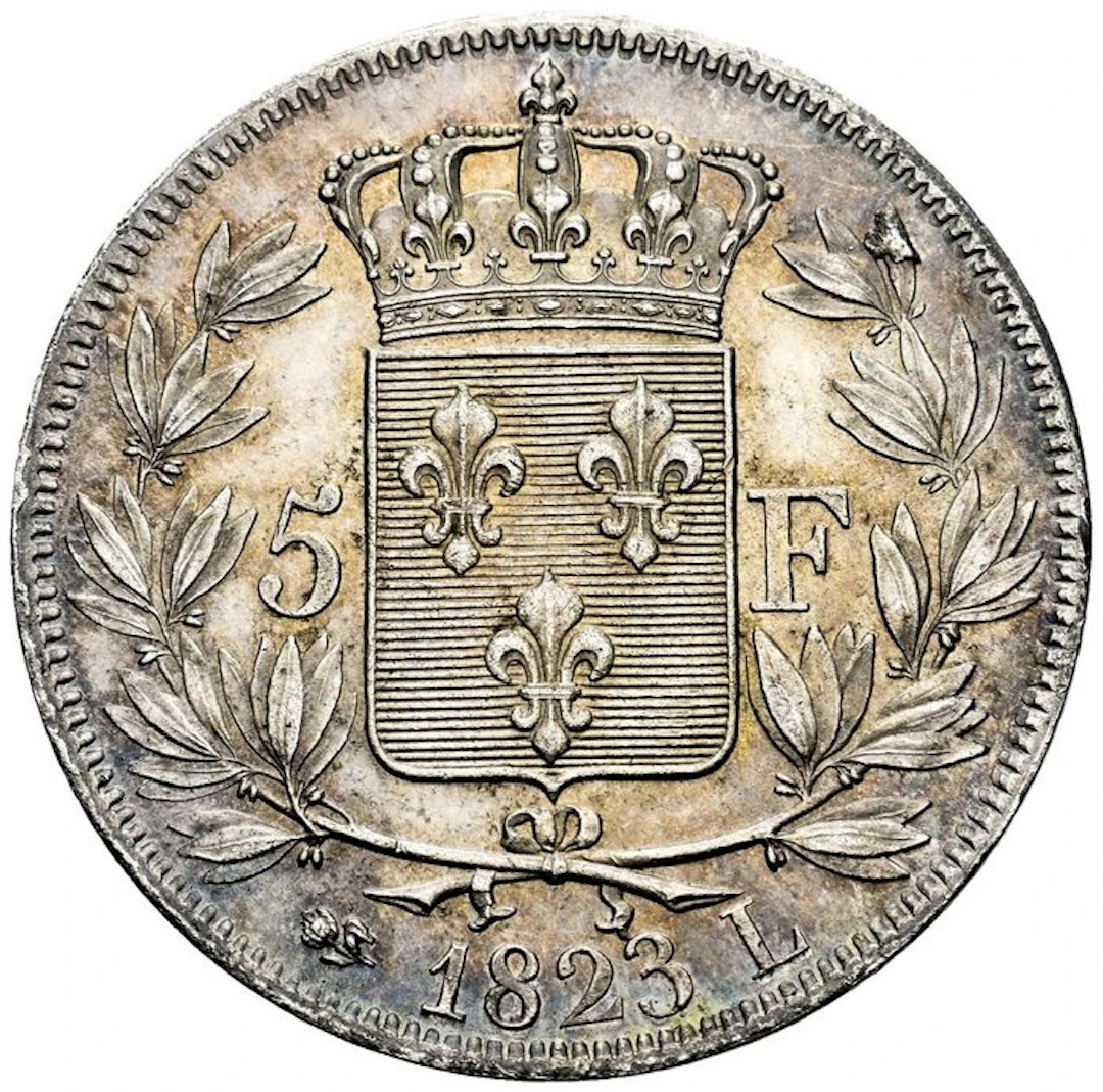 France. Louis XVIII. 5 Francs 1823 - NGC MS63