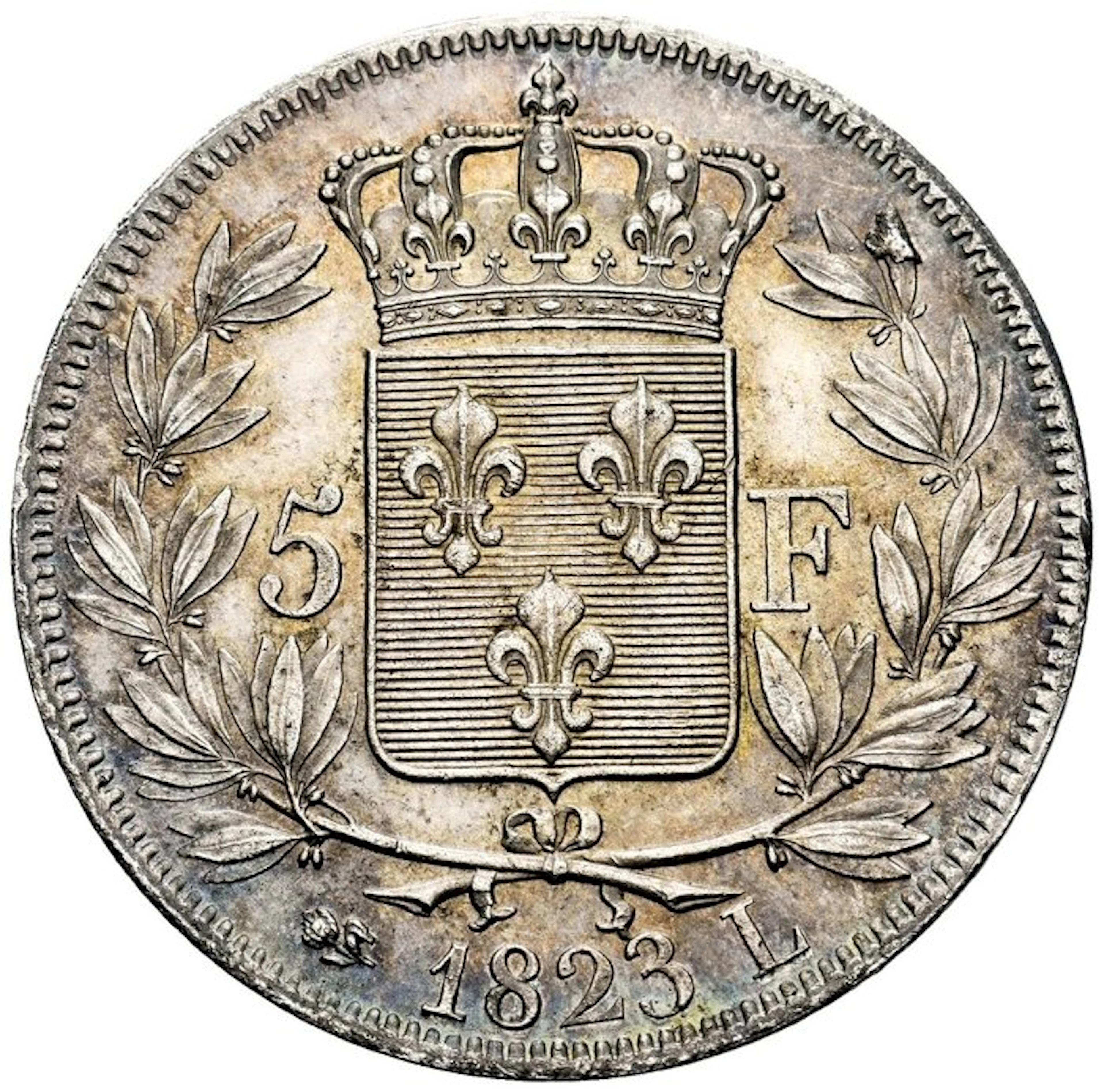 France. Louis XVIII. 5 Francs 1823 - NGC MS63