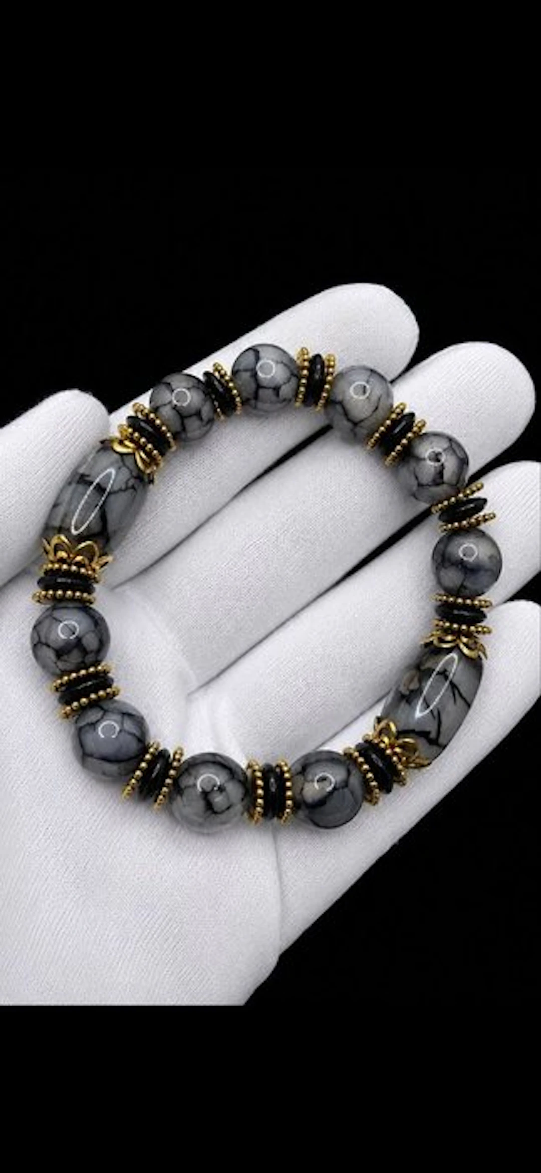 Very Beautiful Rare Tibetan Dendritic Agate Bracelet - Bracelet - Bracelet