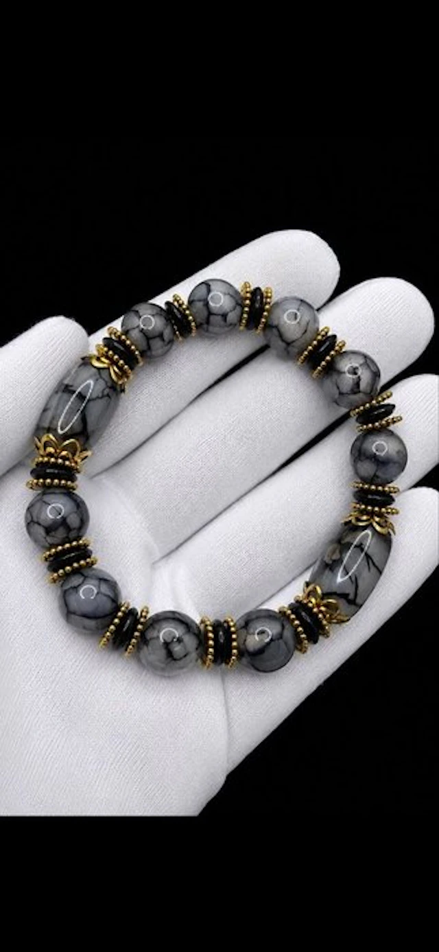 Very Beautiful Rare Tibetan Dendritic Agate Bracelet - Bracelet - Bracelet