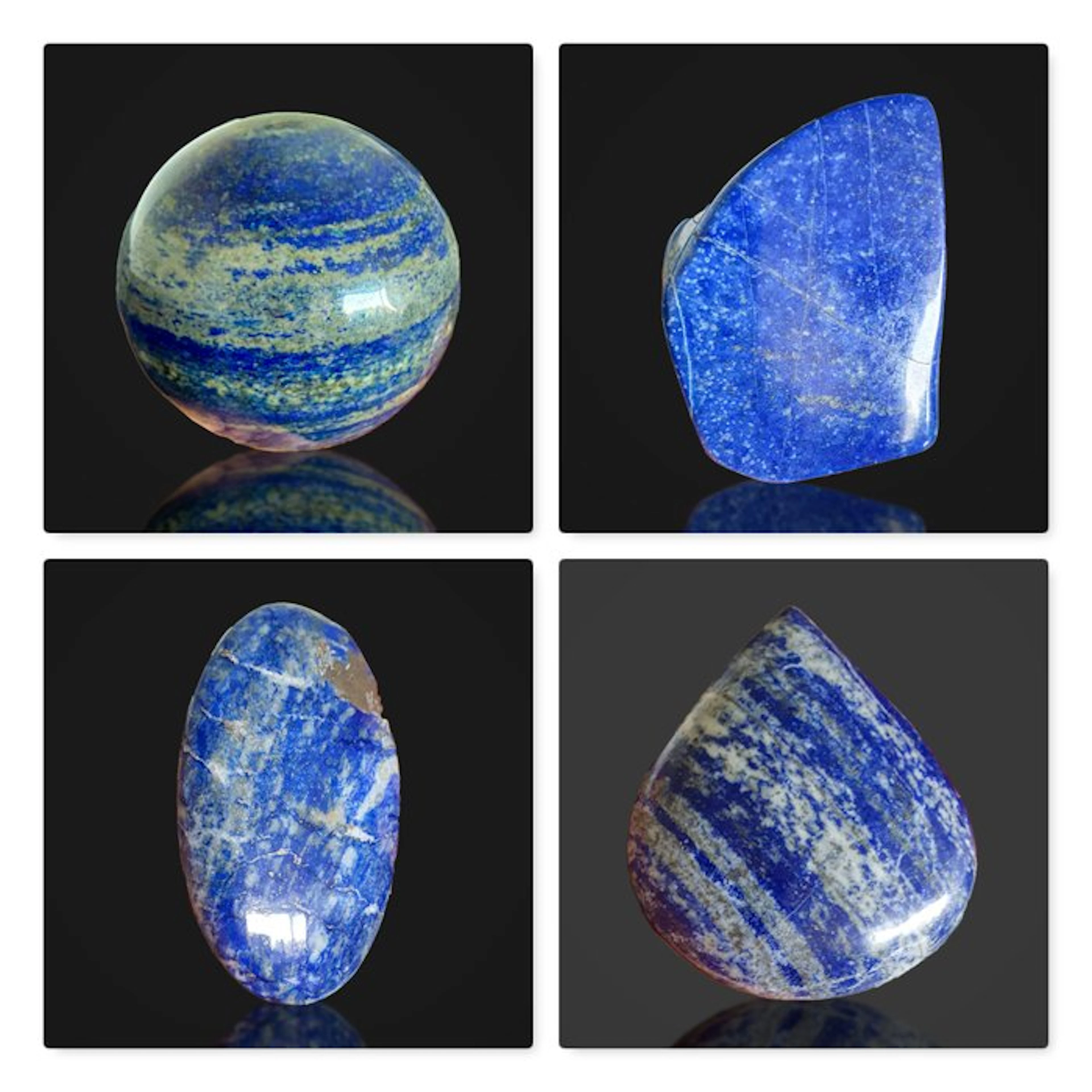 Polished Lapis Lazuli Collection (4 Pieces) – Sphere