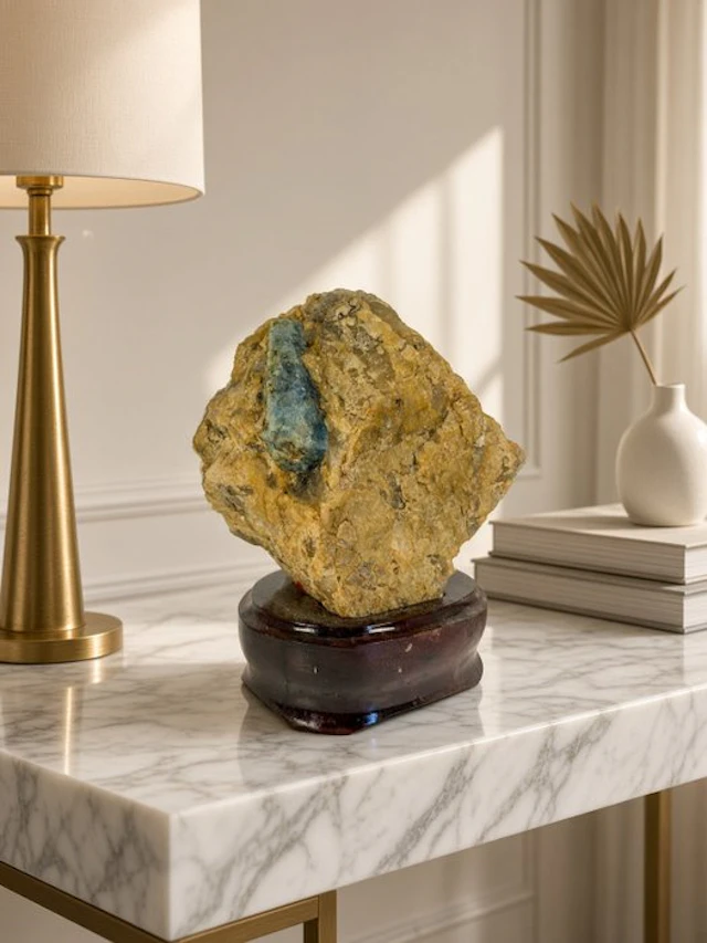 Aquamarine crystal on smoky quartz pegmatite matrix with garnet