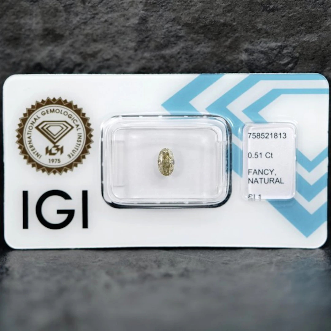 1 pcs Diamond (Natural coloured) - 0.51 ct - Oval - Fancy...