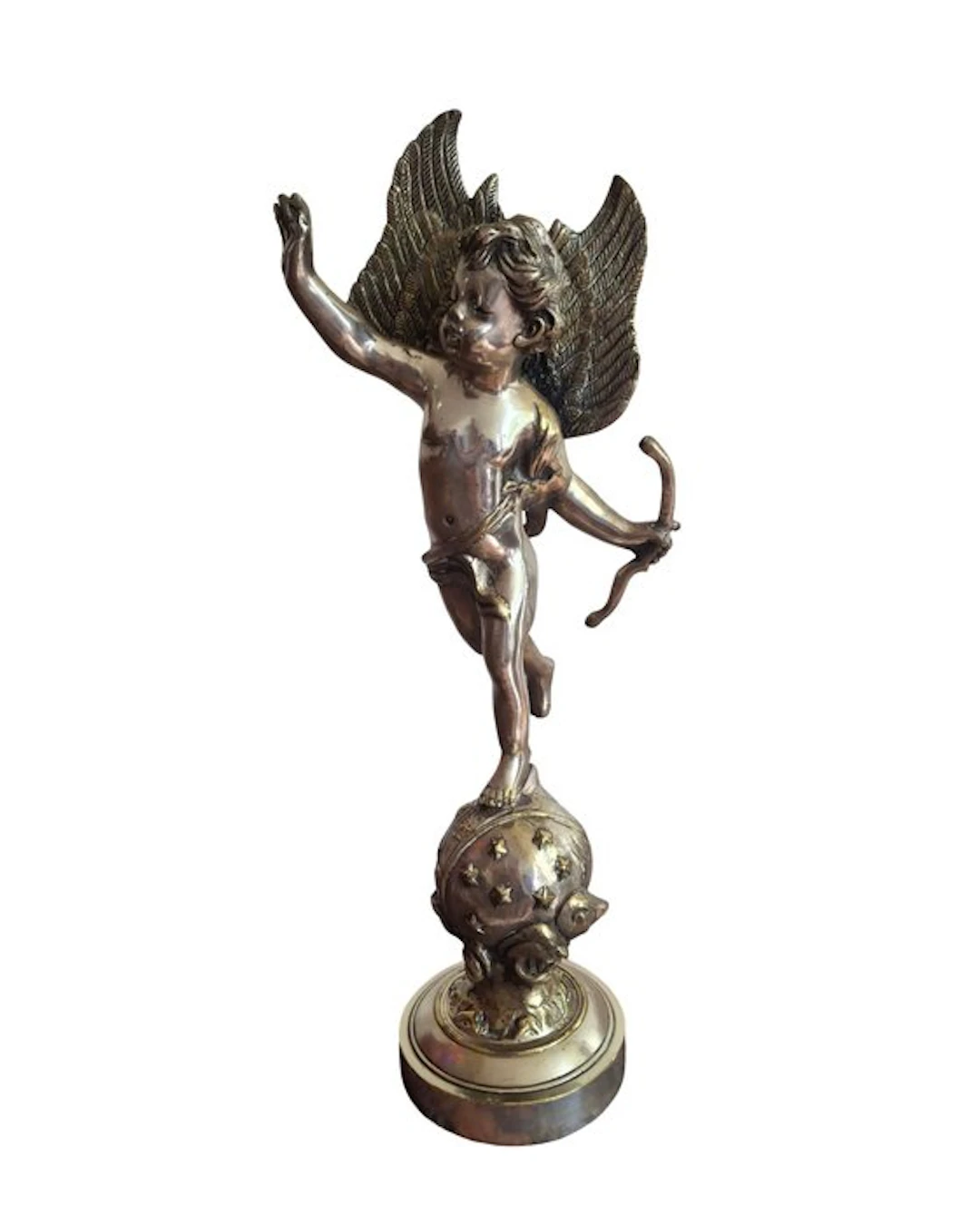 Sia - Sculpture - Cupid with bow on star globe - 45 cm...