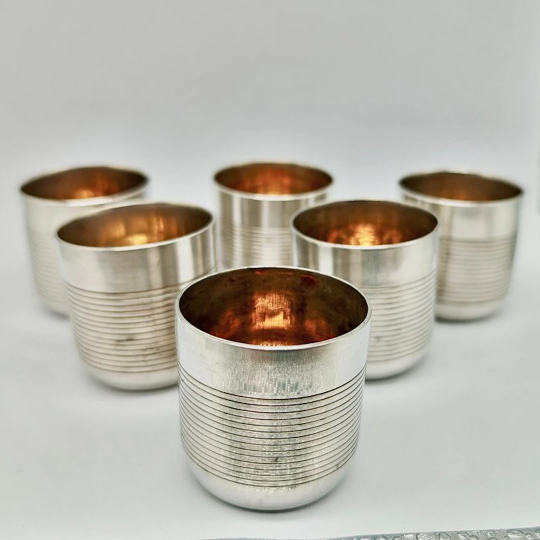 Drinking set (6) - Silverplated - Russia, 1970s