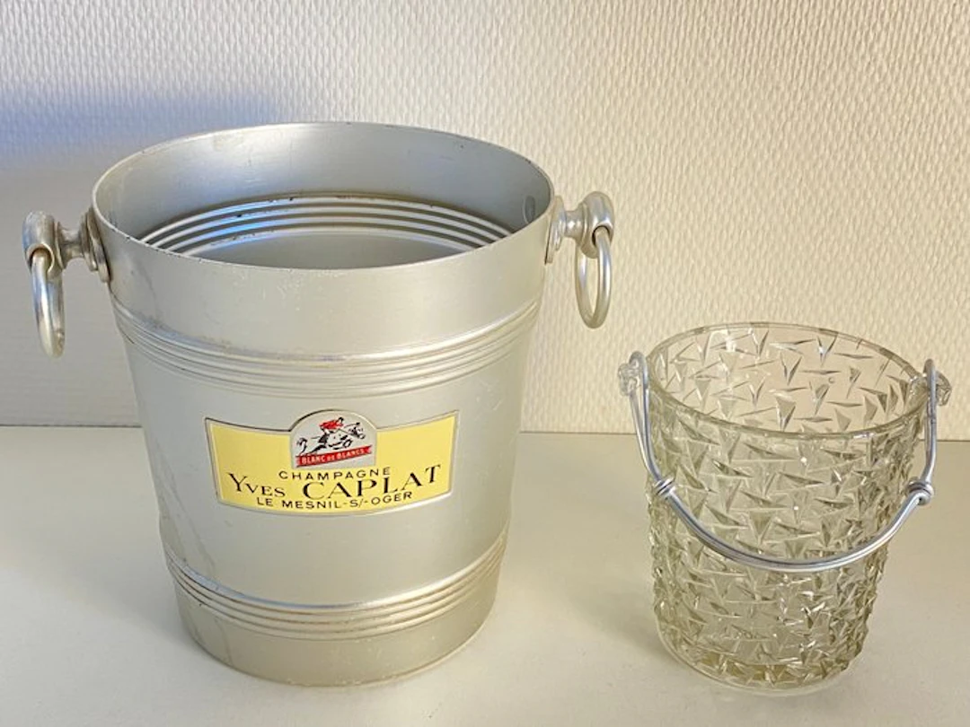 Champagne cooler (2) - Yves Caplat - Aluminium, Crystal