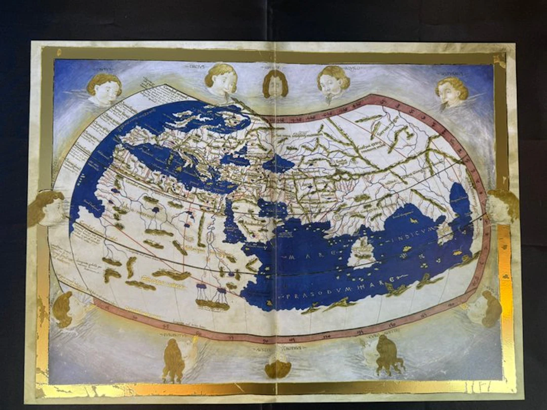 Claudio Tolomeo - Mappa del mondo tolemaica facsimile...