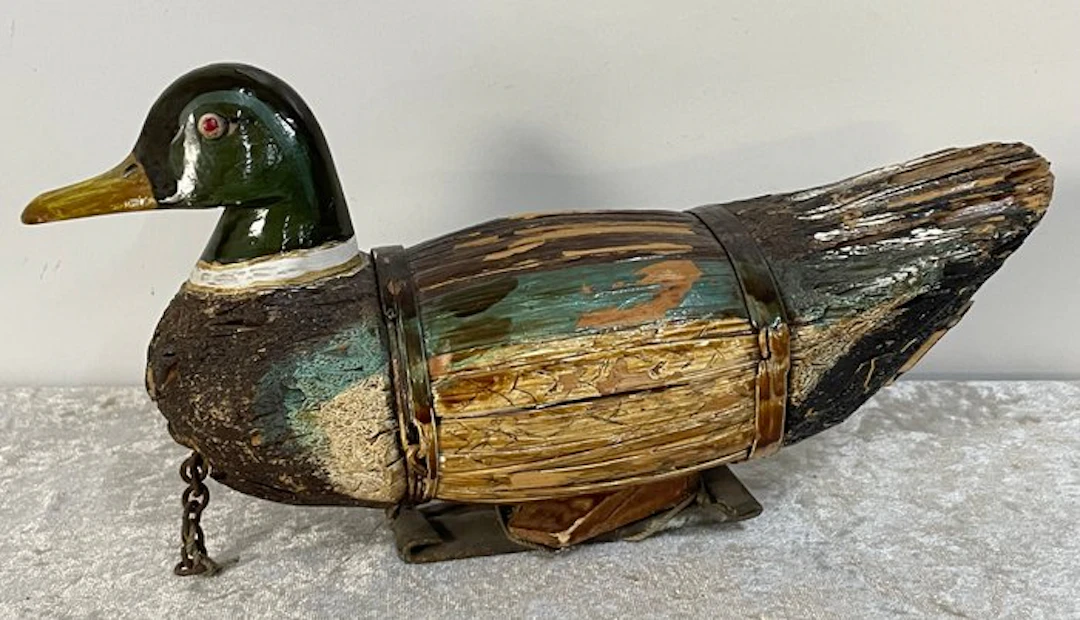 Duck decoy - Antieke Lokeend - Wood, Metal