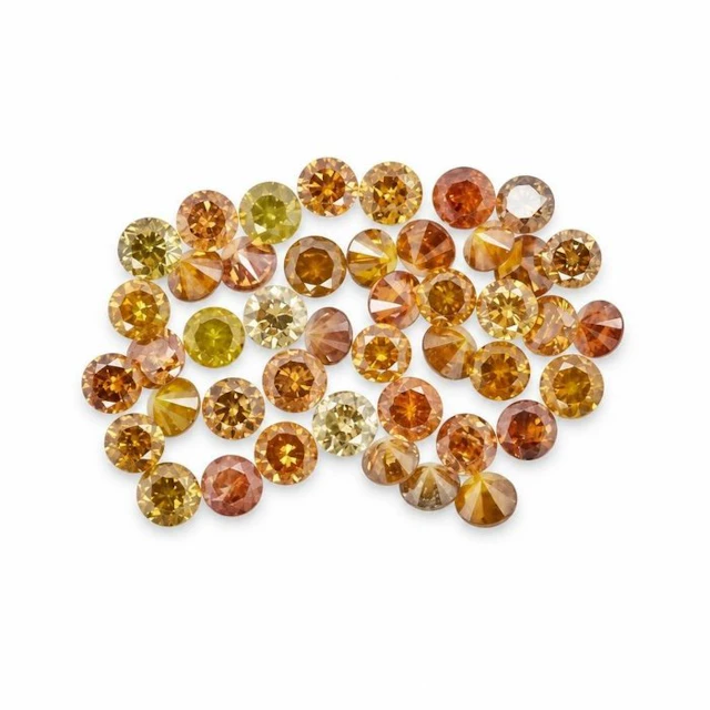 No reserve price - 44 pcs Diamond (Natural coloured) - 1.01 ct - Round - Fancy