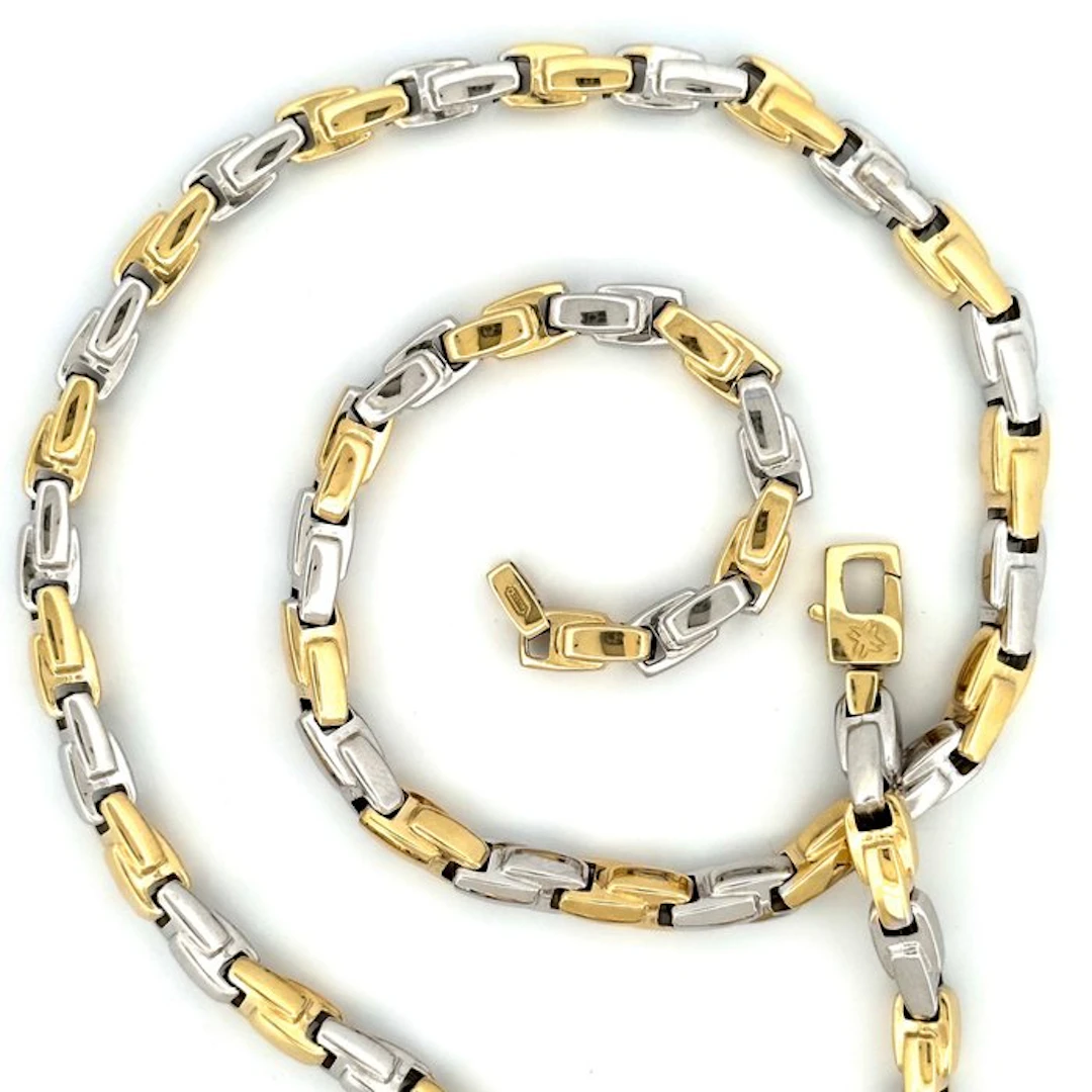 Handmade - Necklace - “Maistrello” - 22.7 g - 18 kt. Yellow gold, White gold