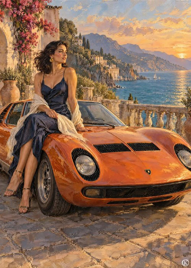 Kleury.art - [XL Canvas] "The Miura at Amalfi” by Kleury.art (1/5)