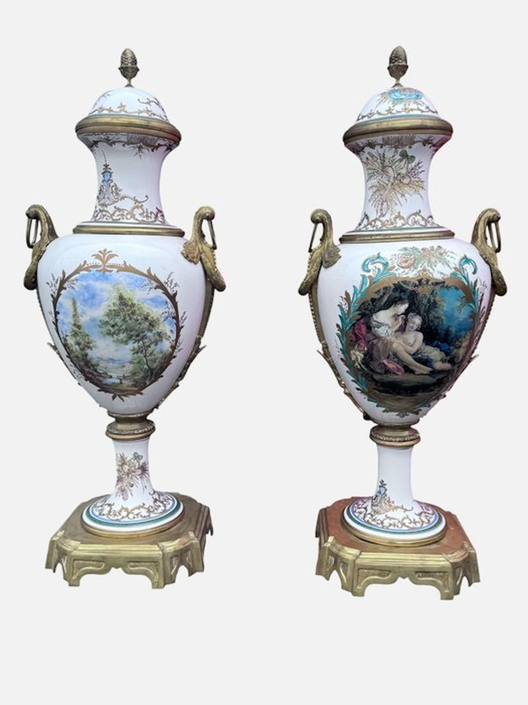Vase (2) - Gilt bronze