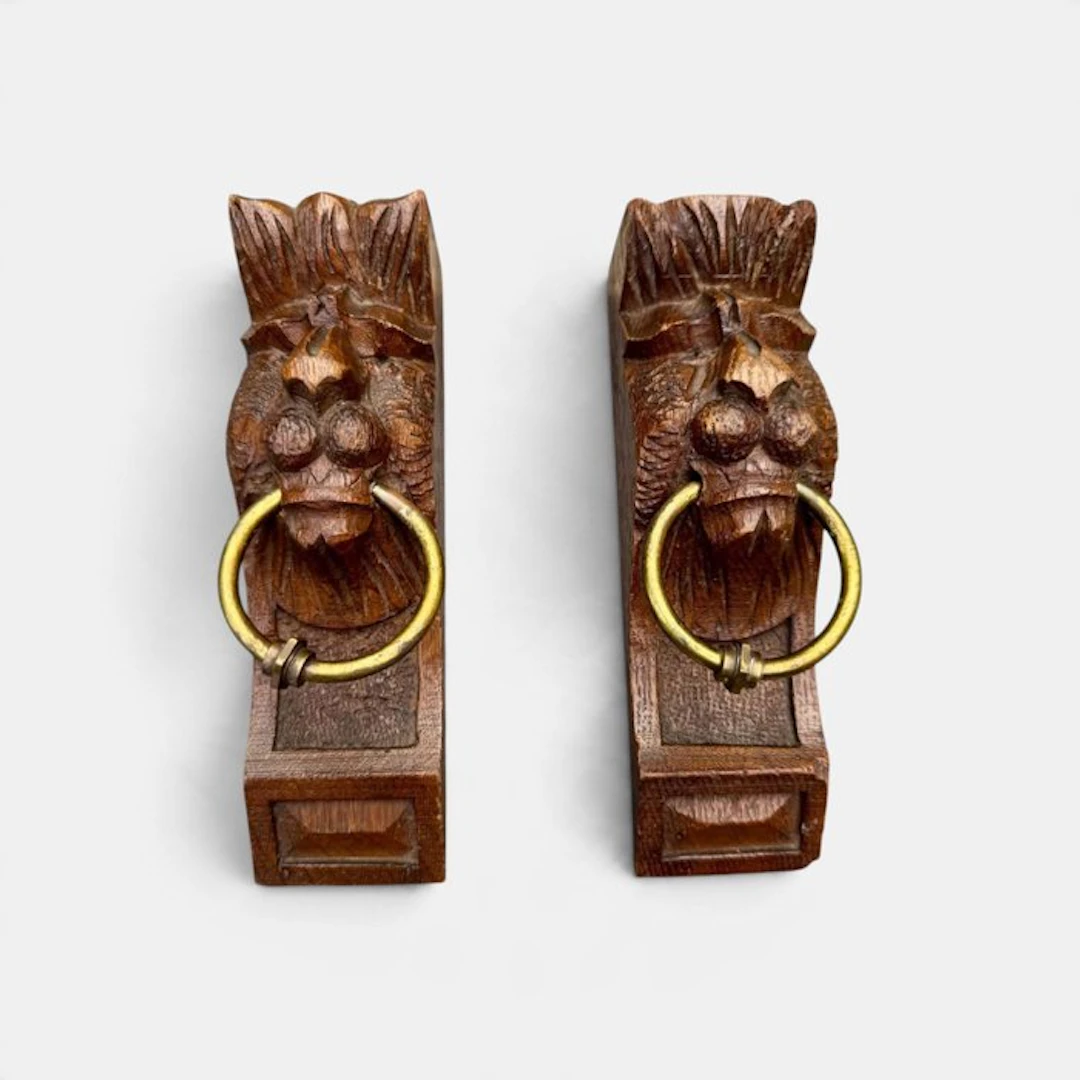 Console table (2) - Wood - lion baroque