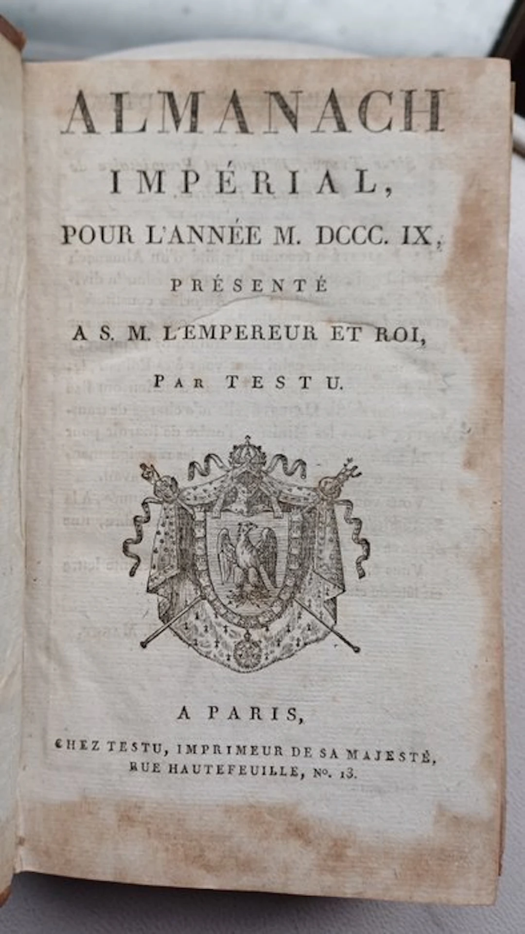 Laurent-Étienne Testu - Almanach Impérial - 1809
