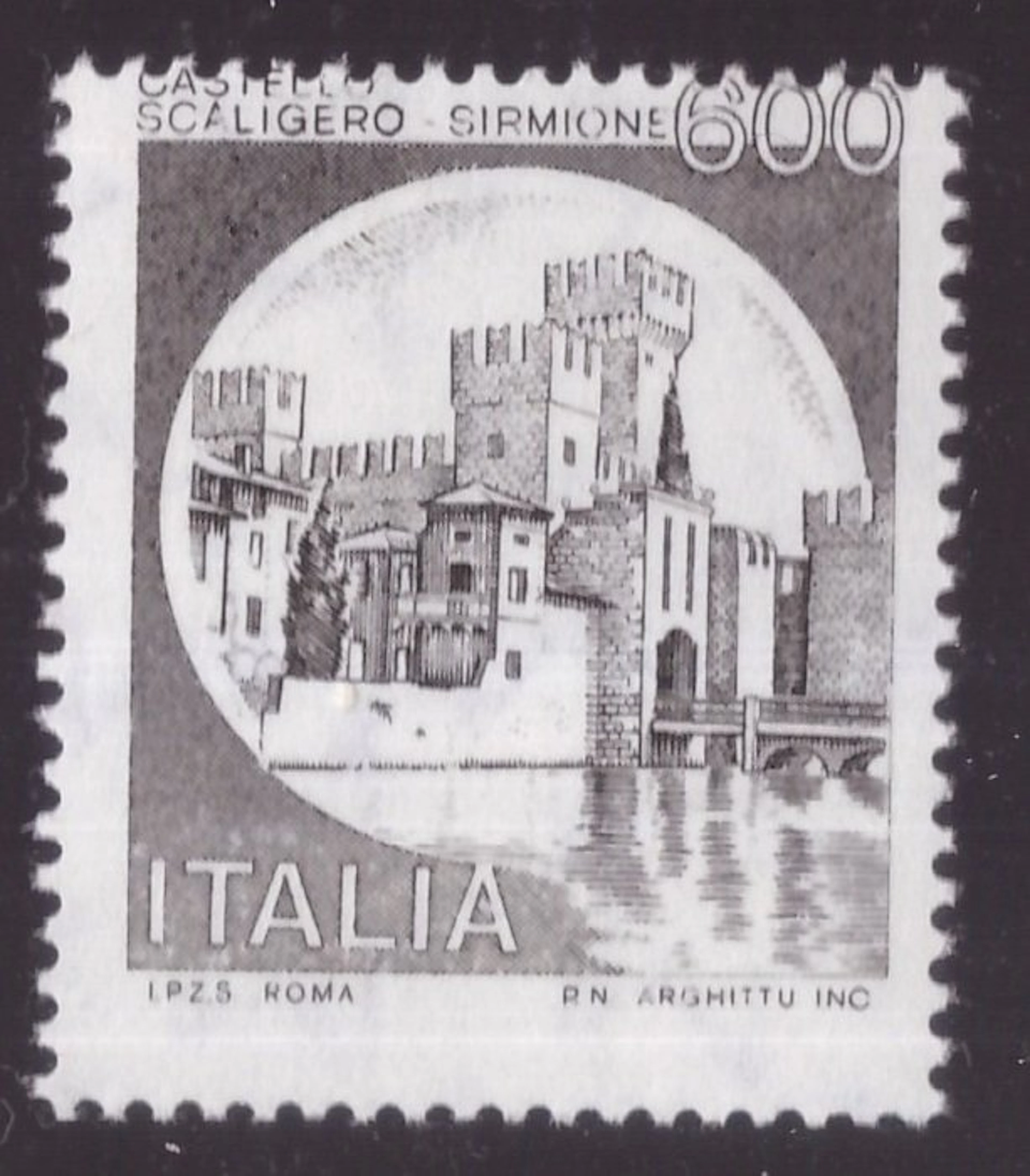 Italian Republic 1980 - 600 lire Castelli without the green print