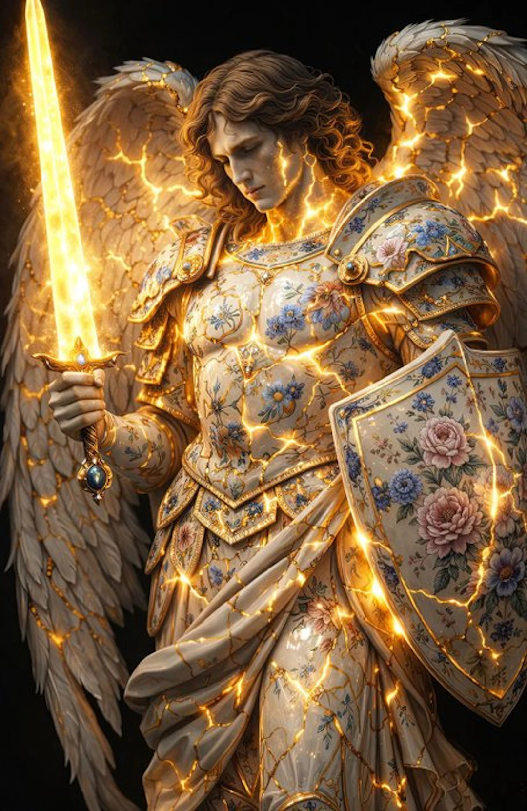 yamila - "San Miguel Arcángel: La Armadura del Kintsugi Divino"