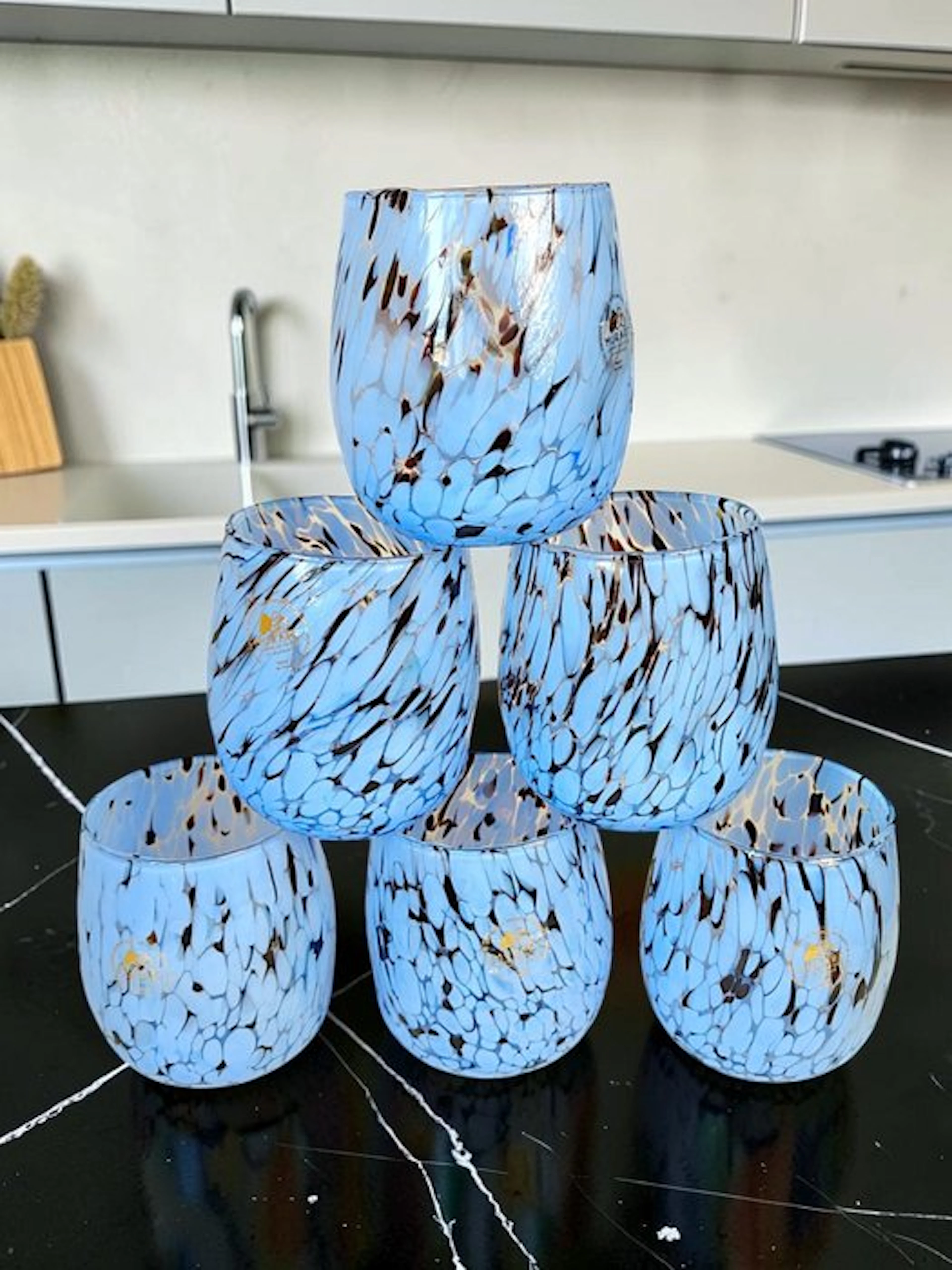 MurArt - Drinking set (6) - Glass - Murrine Millefiori