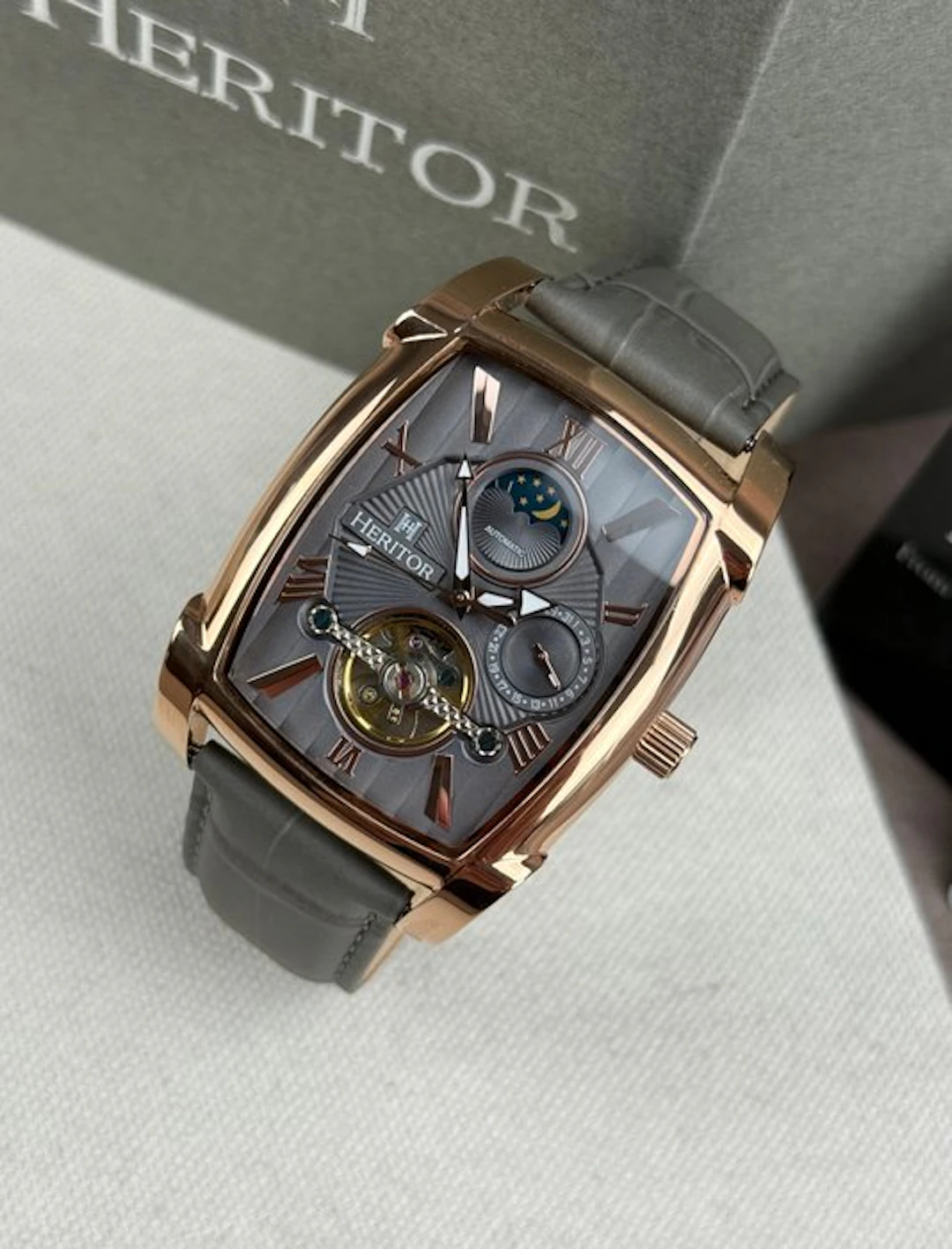 Heritor - Valentin Automatic Open Heart - Rose Gold/Grey...