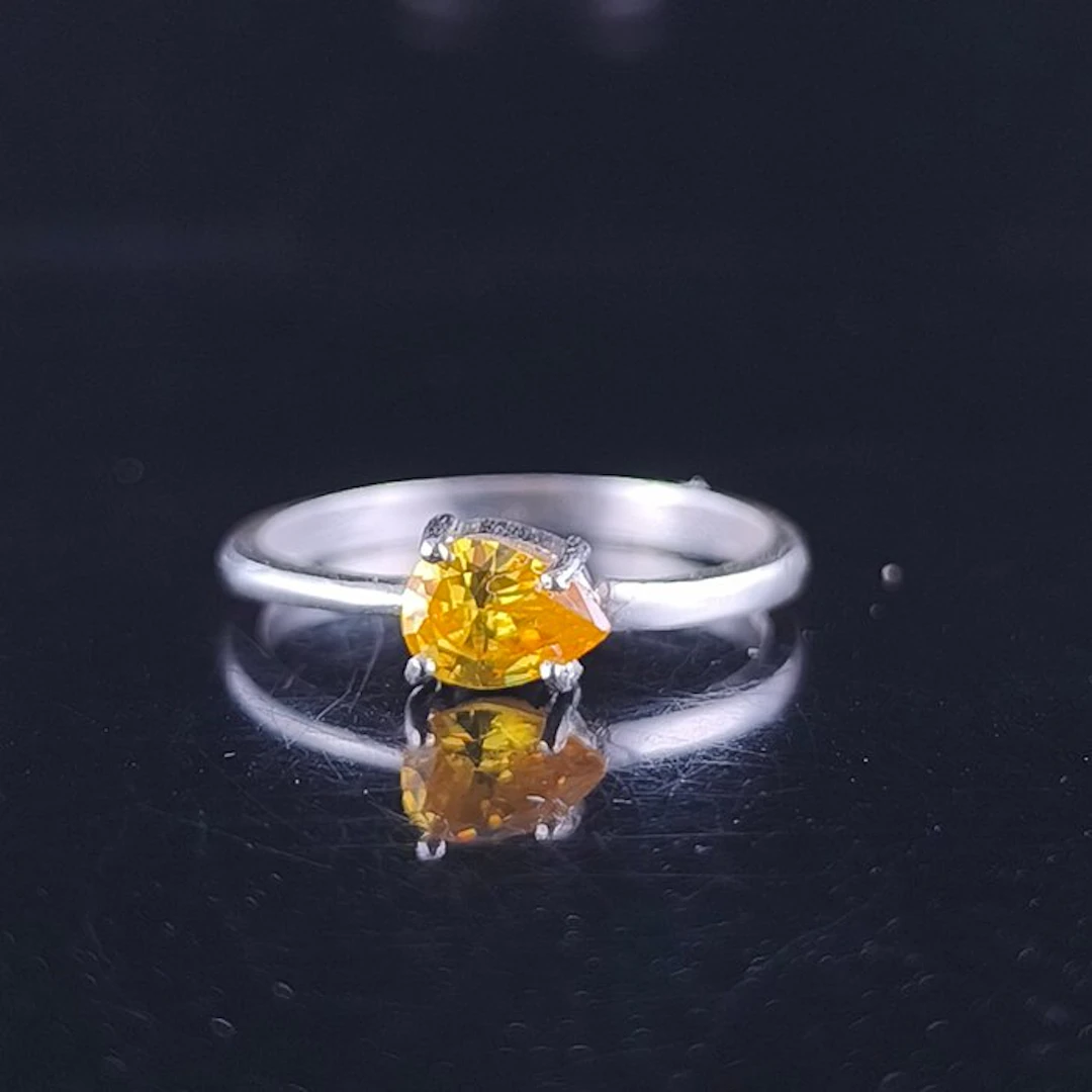 Citrine - Silver - Amulet ring - Magnet for Opportunities
