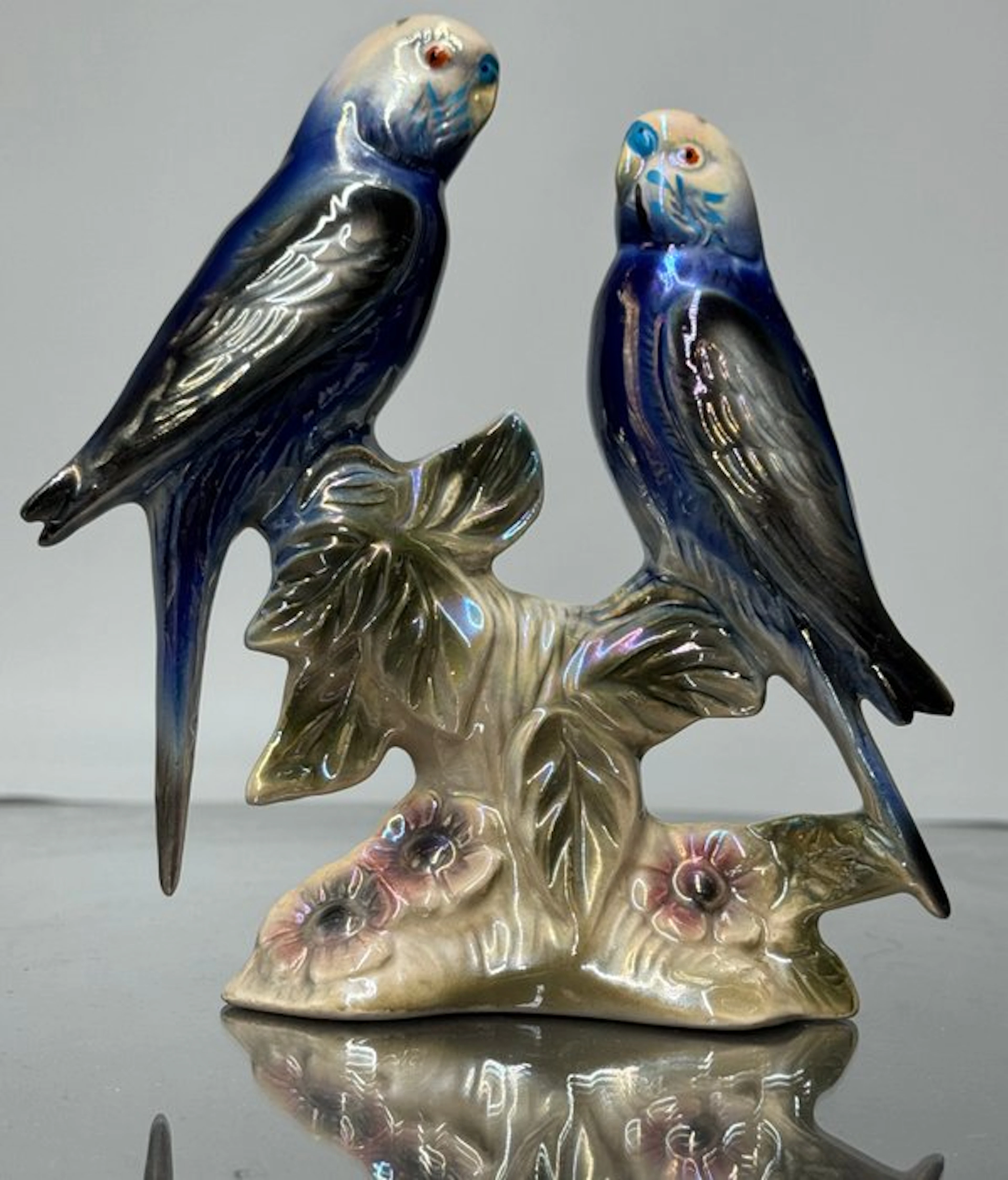Jema - Sculpture, Perruches 313 - 19 cm - Earthenware