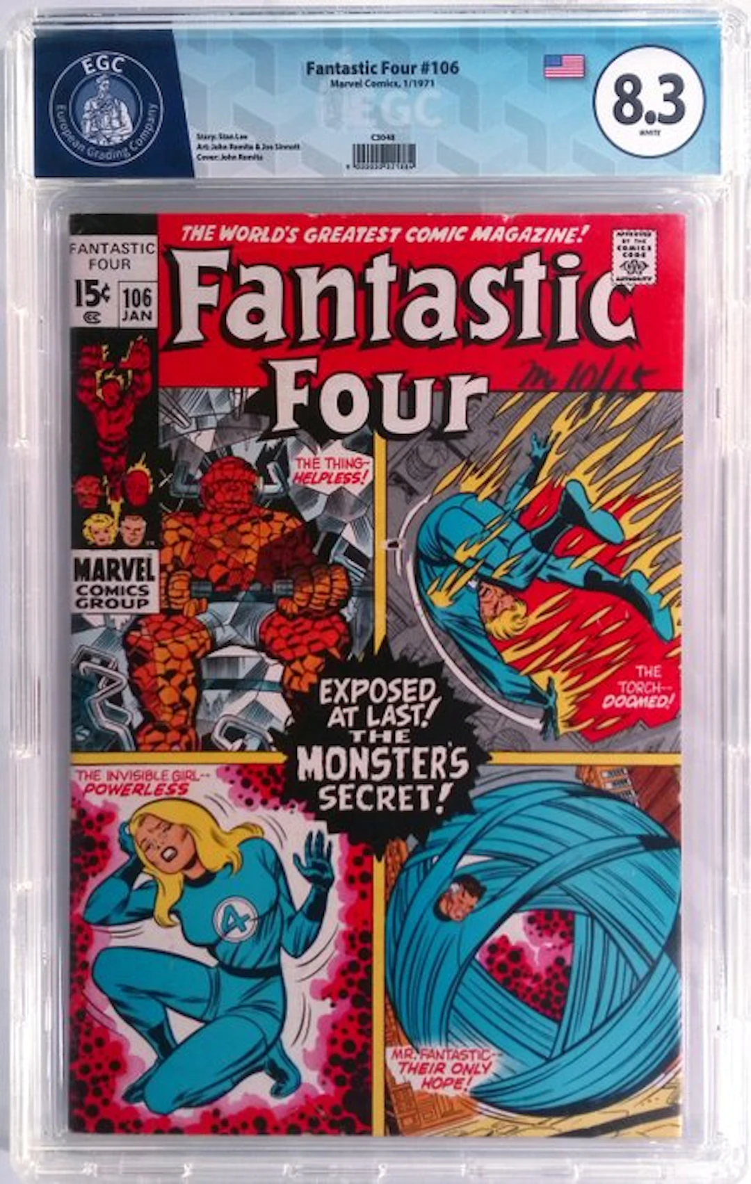 Fantastic Four #106 - EGC 8.3 - 1 Graded comic - First edition - 1971