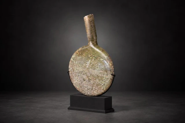 Ancient Roman Huge Glass bottle with Spanish License export document - 22.5 cm