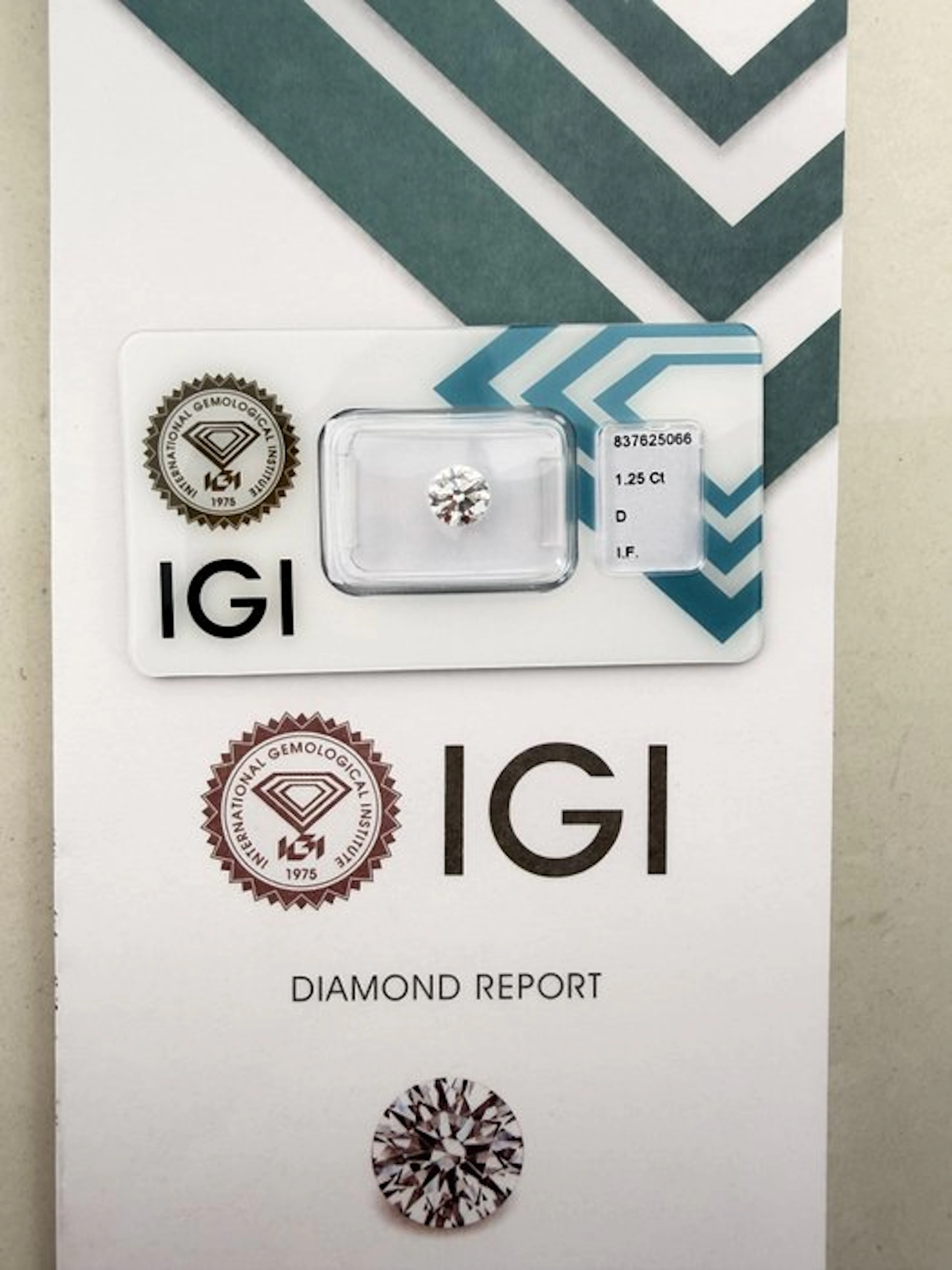 No reserve price - 1 pcs Diamond (Natural) - 1.25 ct...