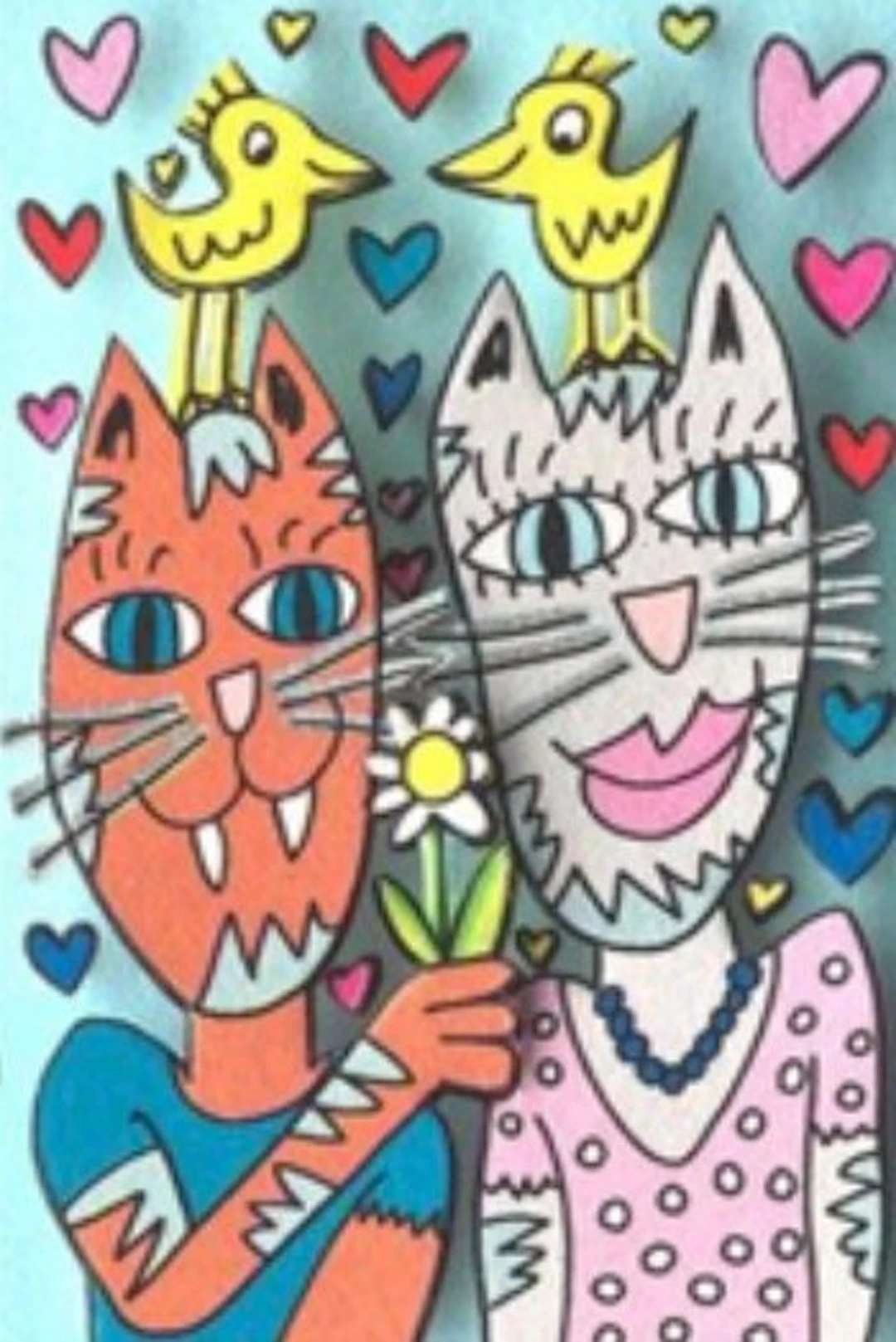 James Rizzi (1950-2011) - Cats In Love