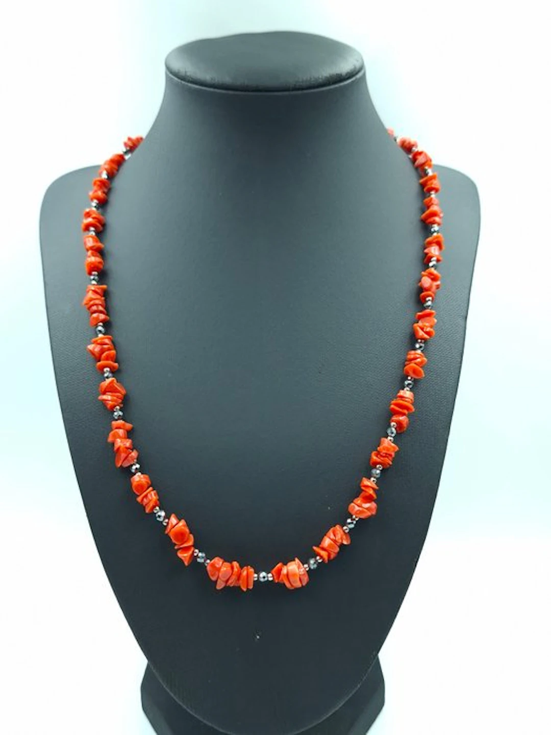 Coral - Silver - Necklace - Handcrafted Italian Coral