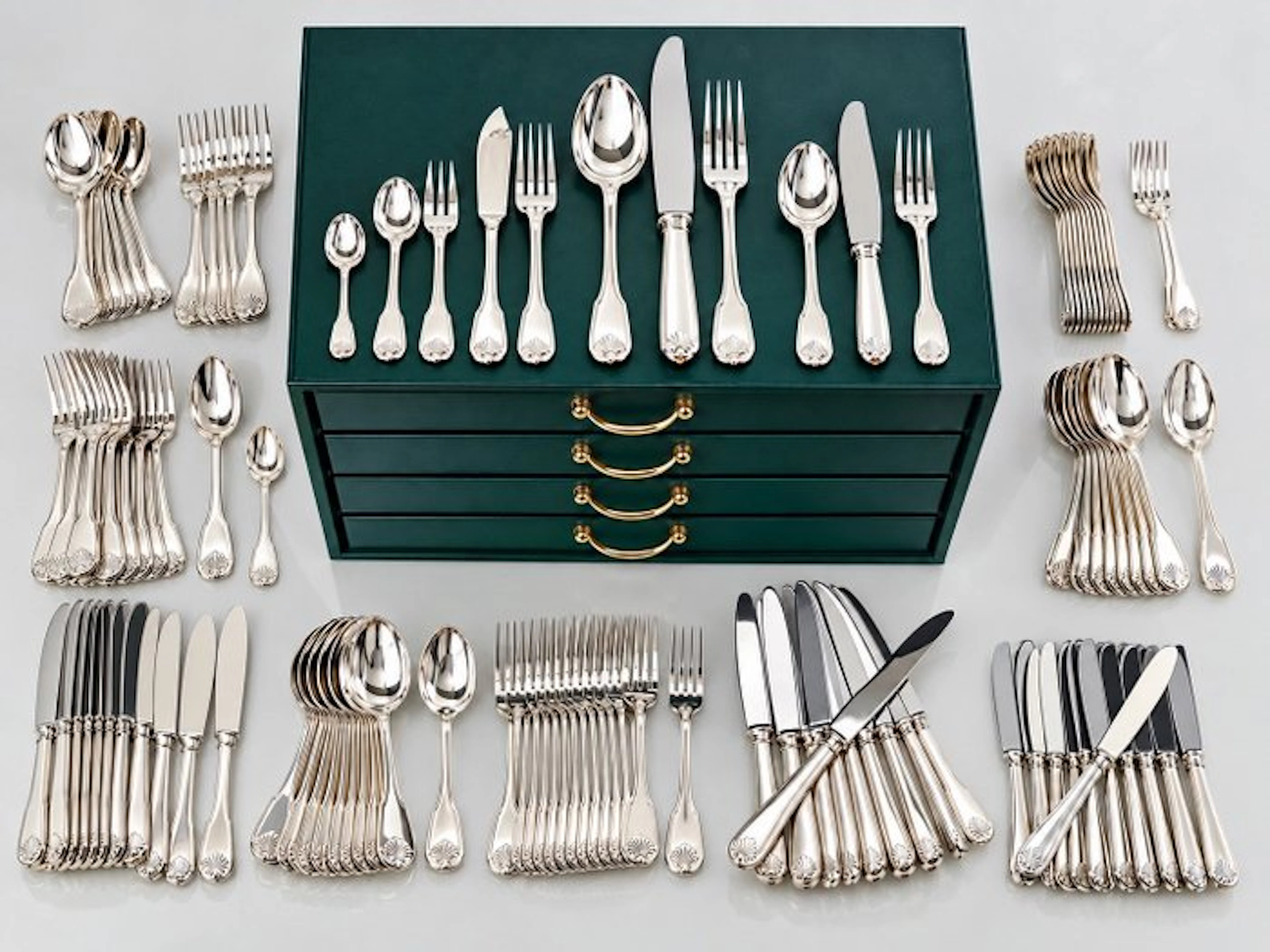 Christofle - Cutlery set (147) - Vendome - 15kg - Serving...
