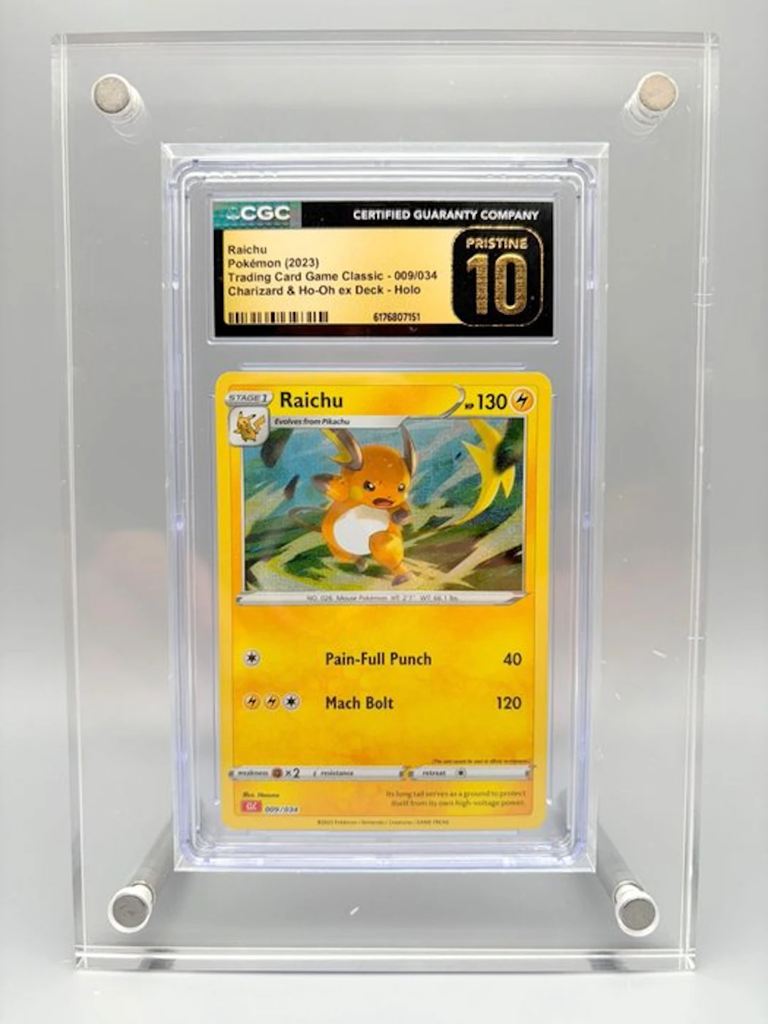 Pokémon Graded card - Raichu Holo - CGC Pristine 10 - Sword & Shield