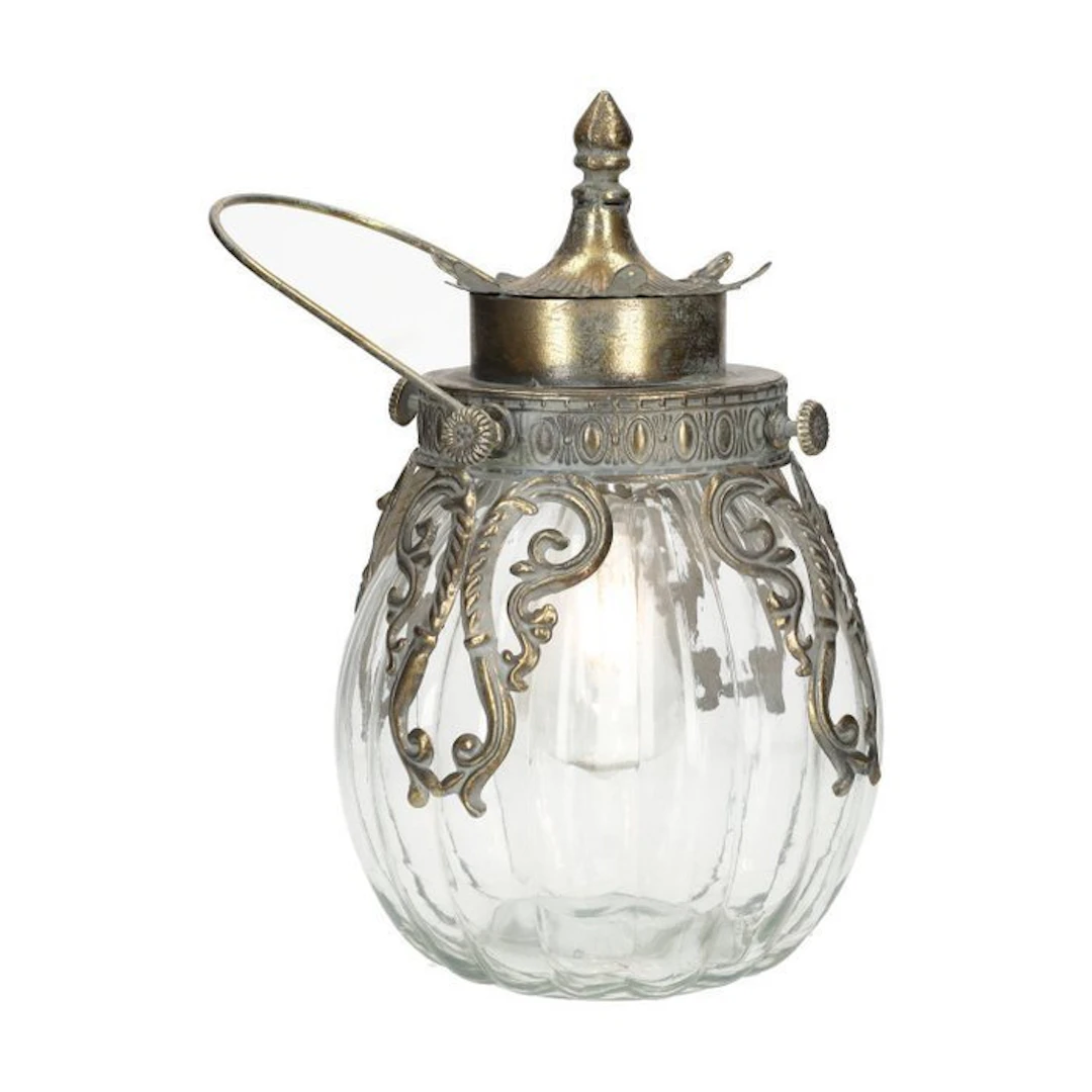 Lantern - Metal, Glass - Includes a light bulb