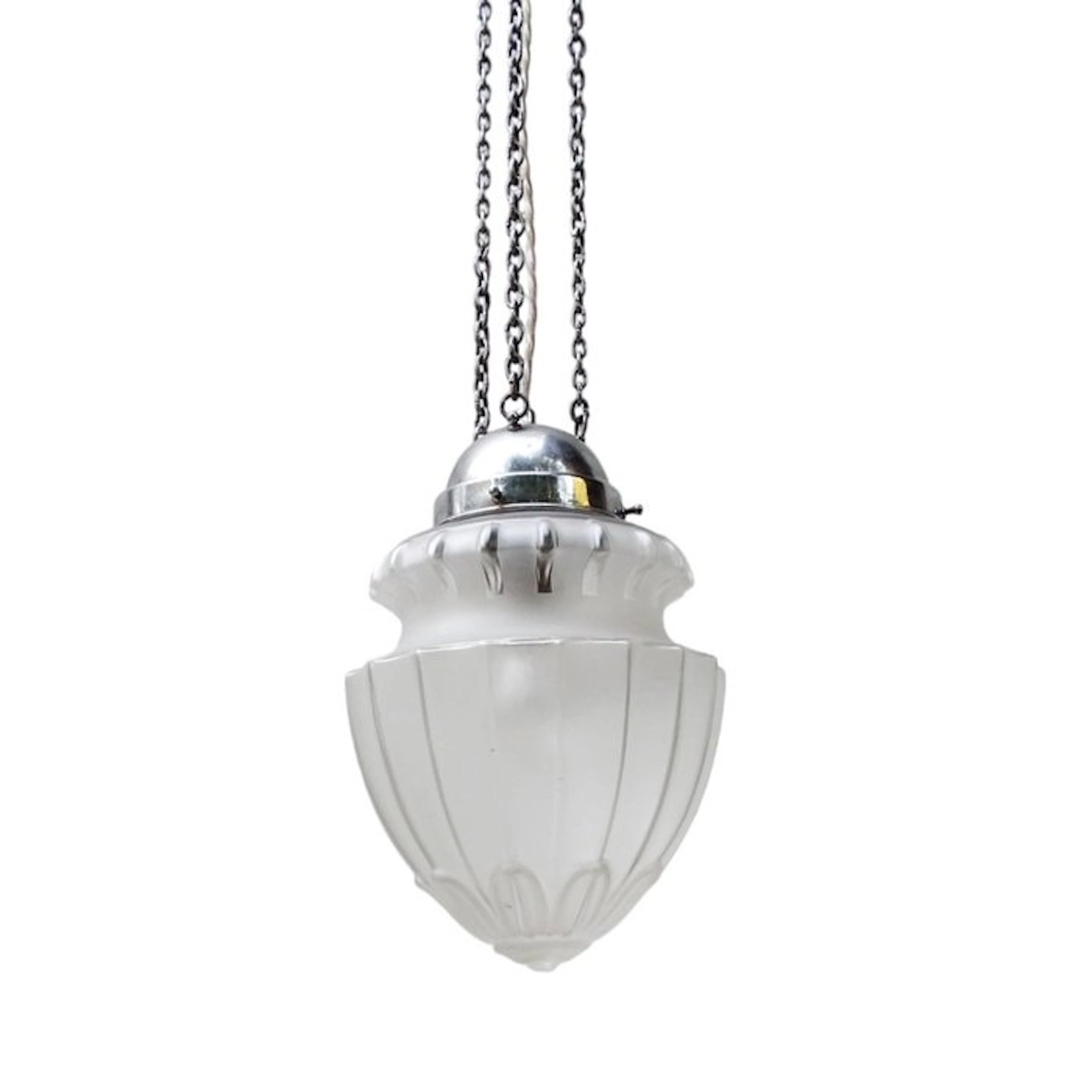 Manifattura Italiana Art Decò - Hanging lamp - Brass, Glass