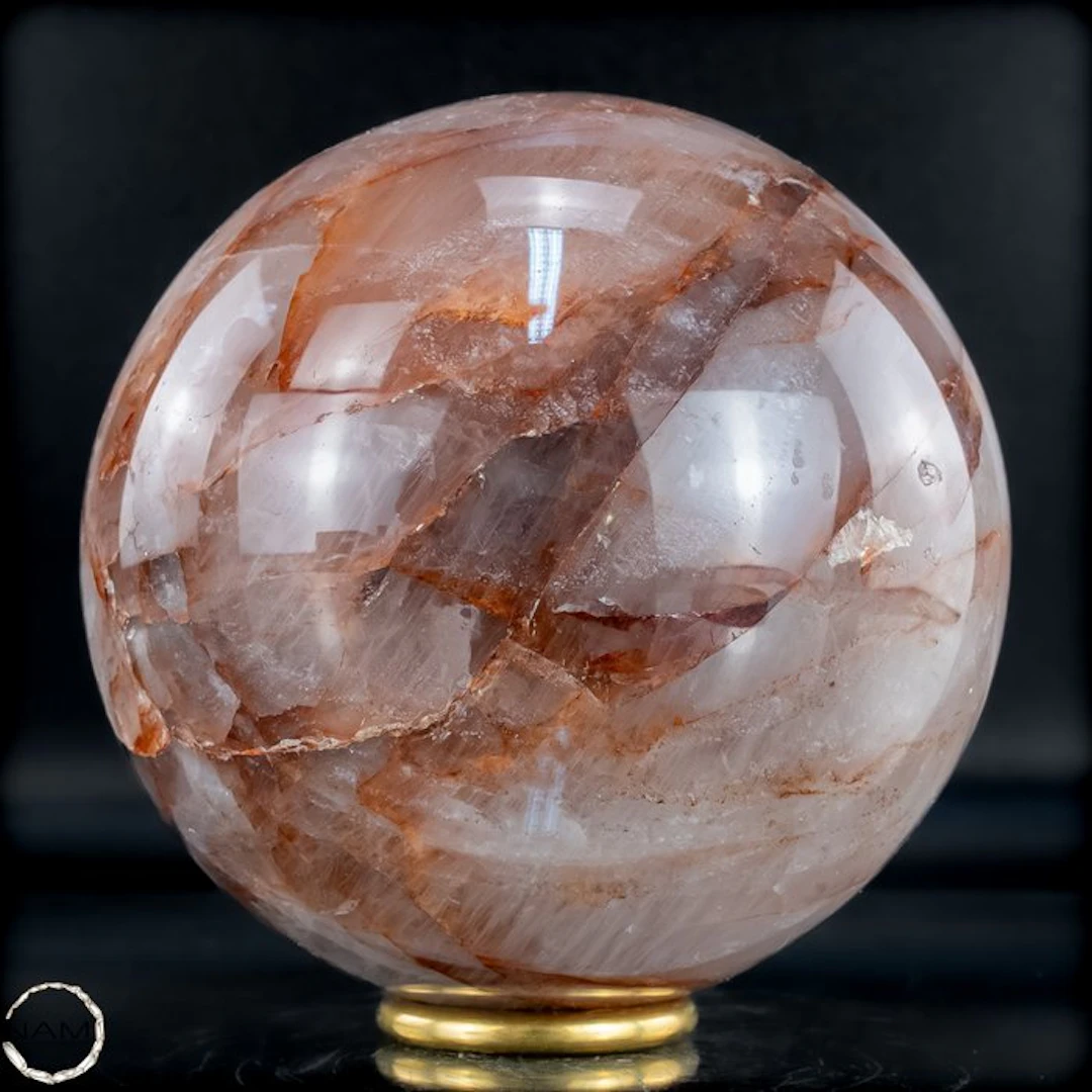 Amazing Natural Red Fire Quartz Sphere- 2197.66 g