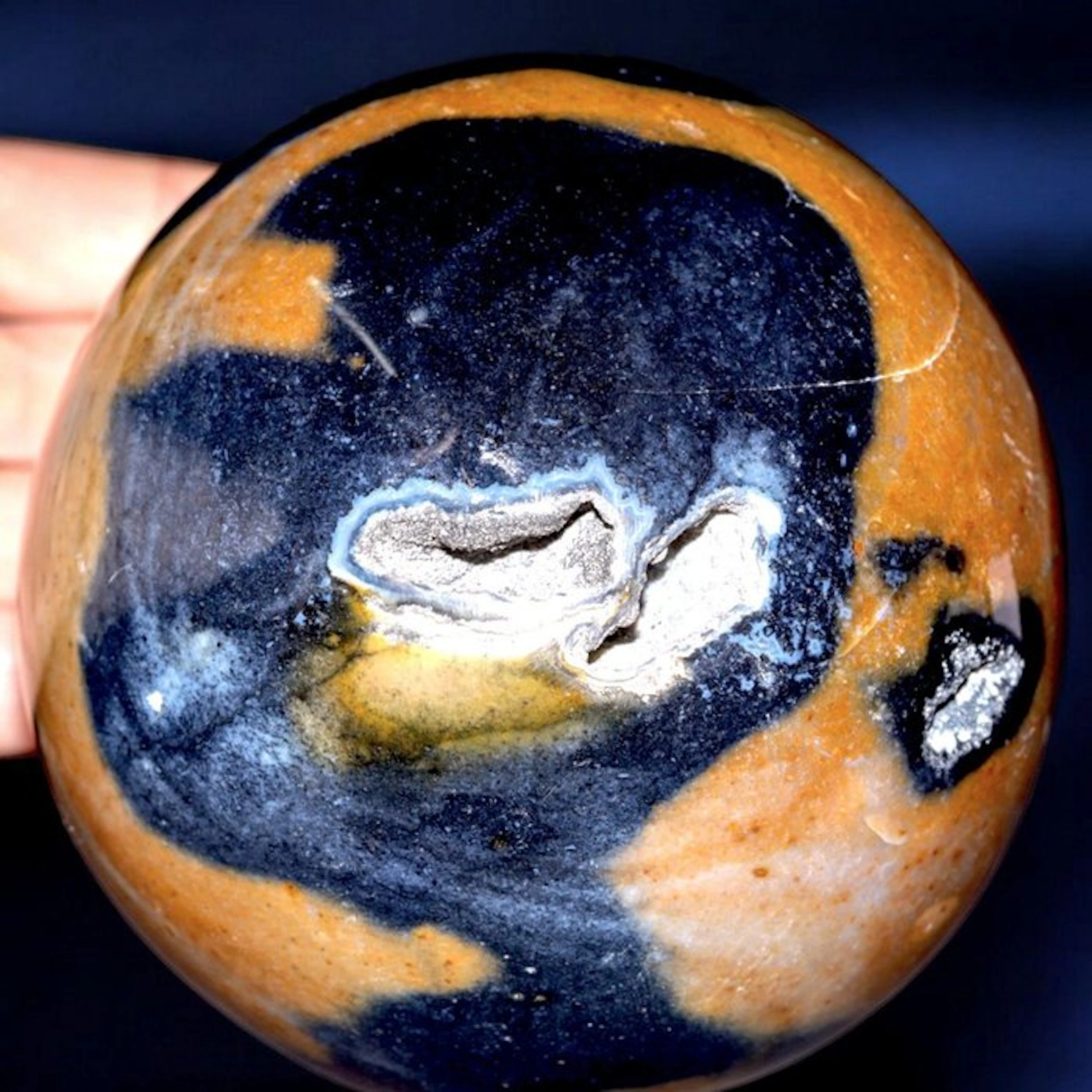 Exquisite Polished Orca Agate Sphere - Striking...