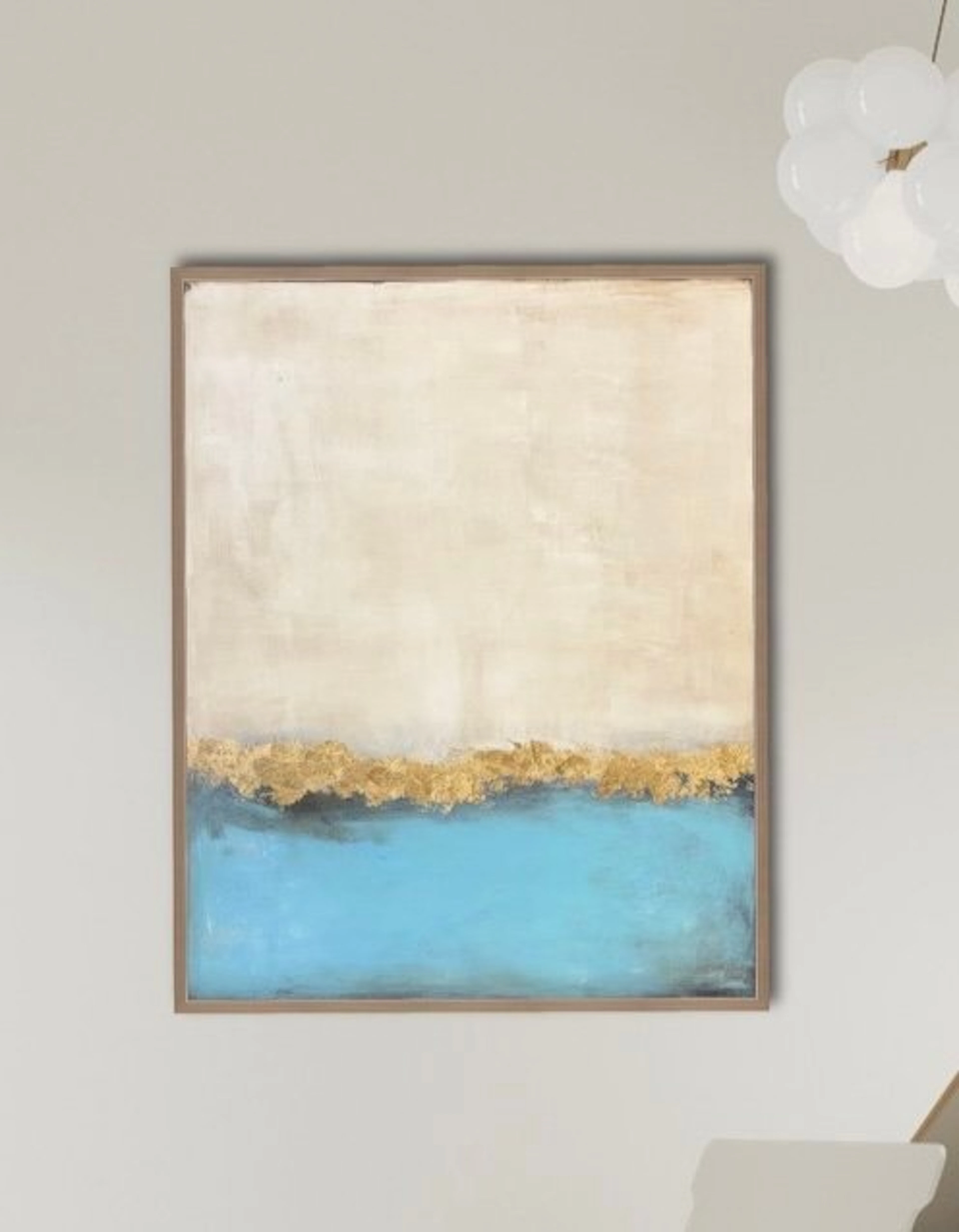 Stefanie Raus - Abstrakte Landschaft Türkis Gold 1928XXL